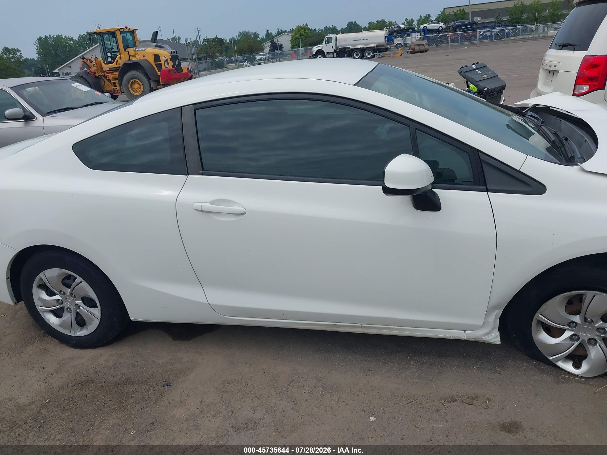 2013 Honda Civic Lx White vin: 2HGFG3B53DH522950