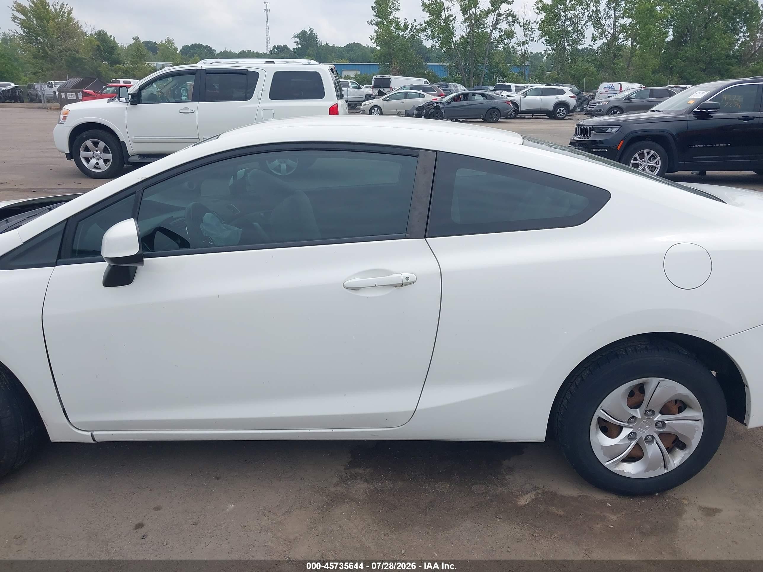 2013 Honda Civic Lx White vin: 2HGFG3B53DH522950