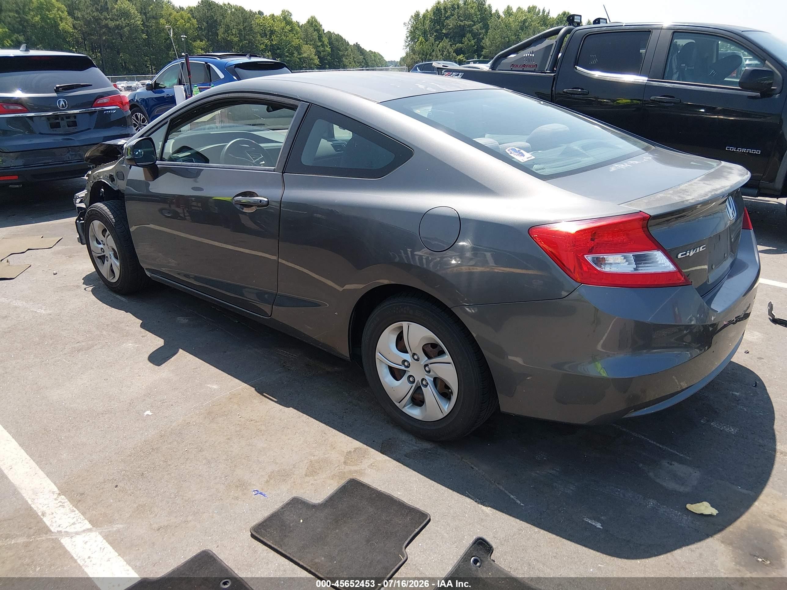 2013 Honda Civic Lx Gray vin: 2HGFG3B53DH526304