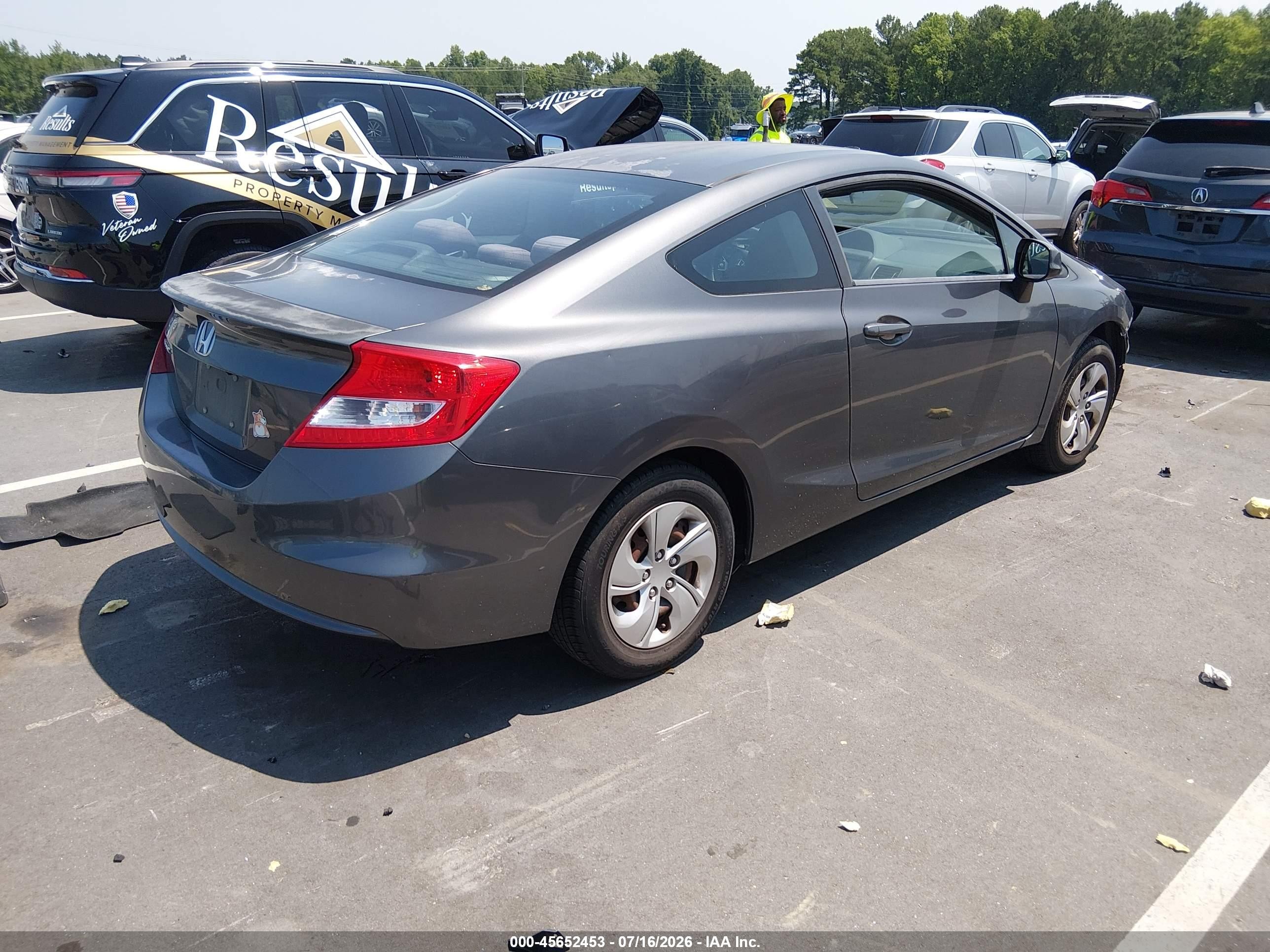 2013 Honda Civic Lx Gray vin: 2HGFG3B53DH526304