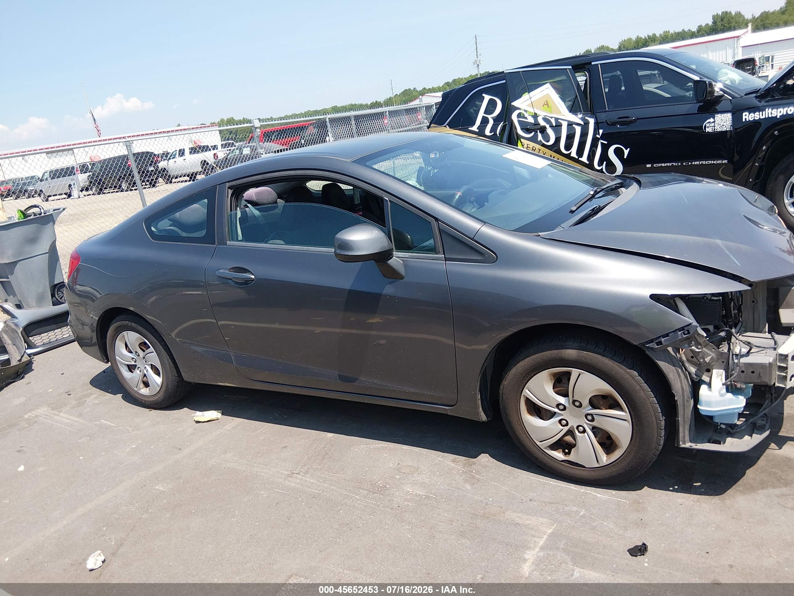 2013 Honda Civic Lx Gray vin: 2HGFG3B53DH526304