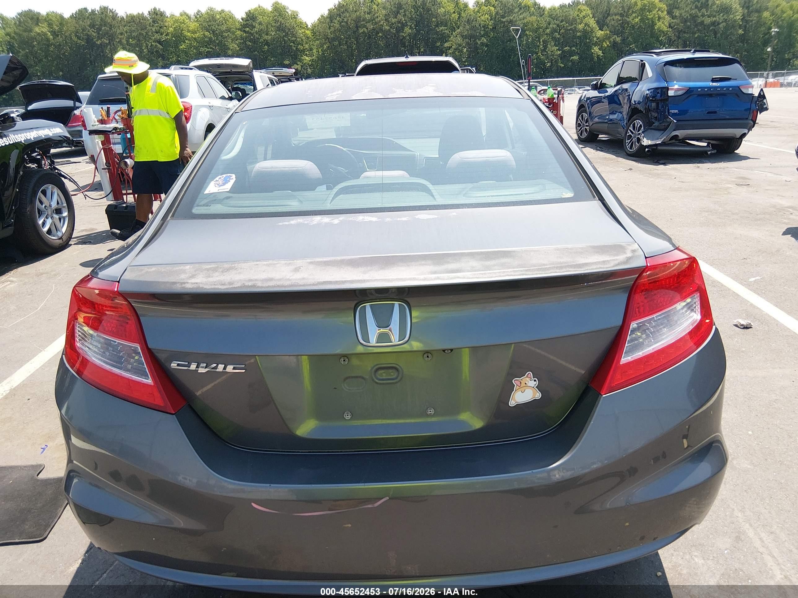 2013 Honda Civic Lx Gray vin: 2HGFG3B53DH526304
