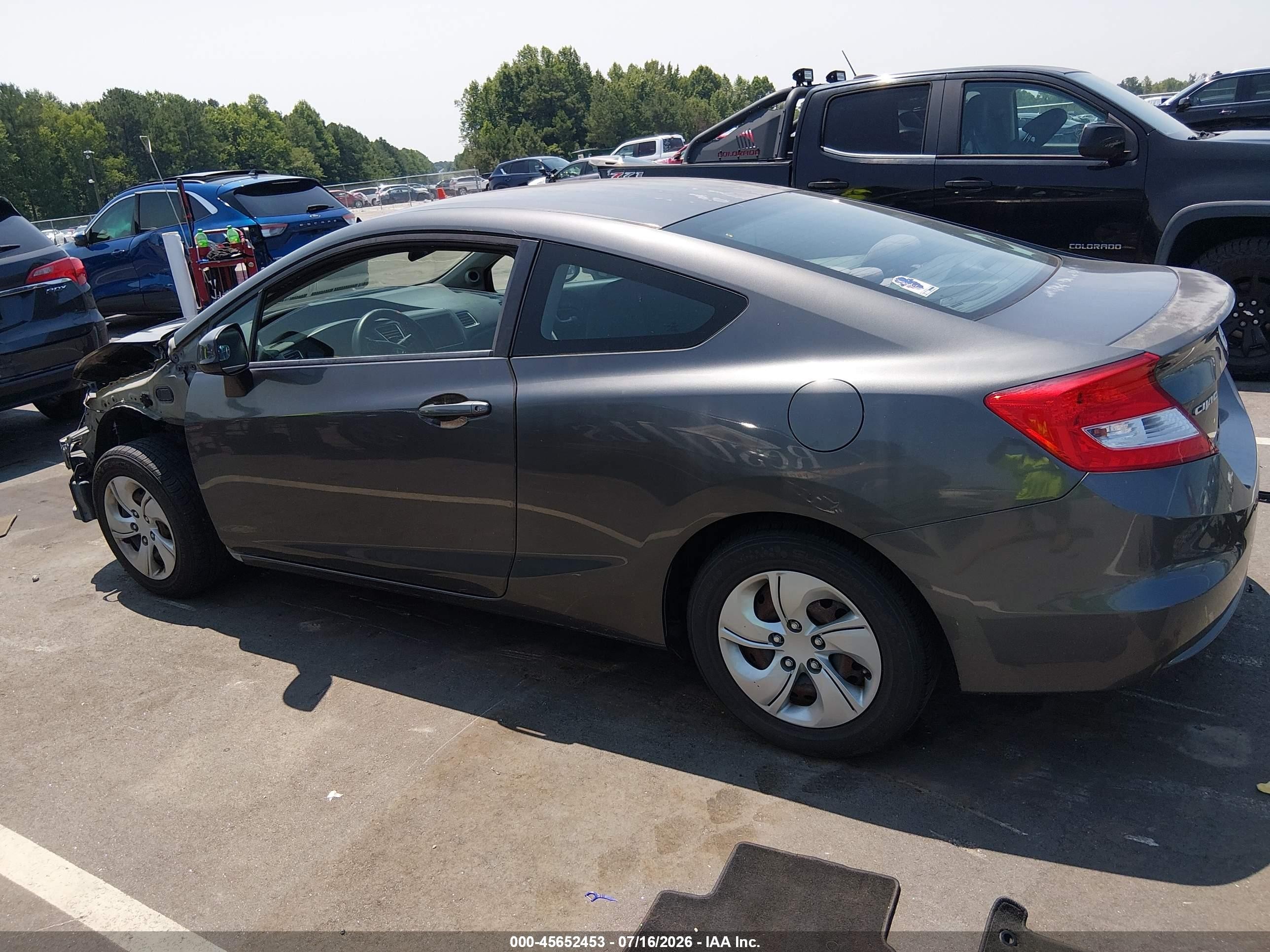2013 Honda Civic Lx Gray vin: 2HGFG3B53DH526304