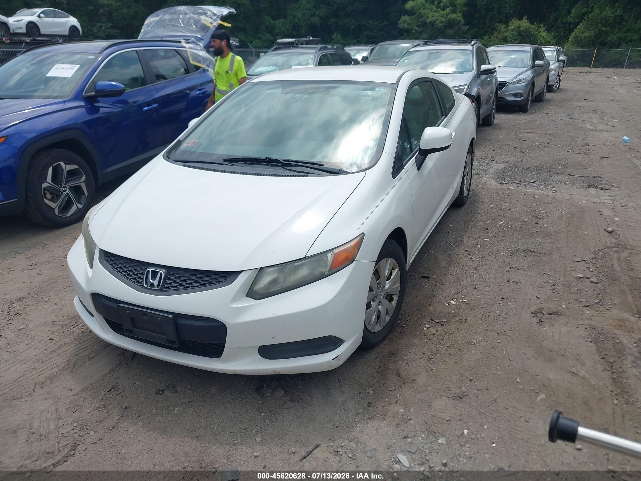 2012 Honda Civic Lx White vin: 2HGFG3B54CH512426