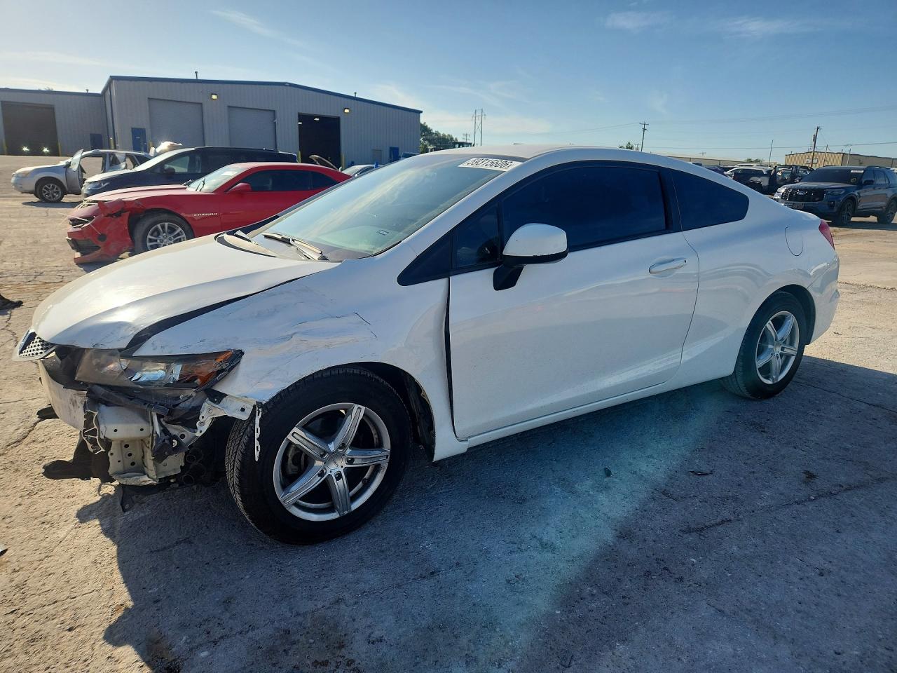 2012 Honda Civic Lx White vin: 2HGFG3B54CH543692