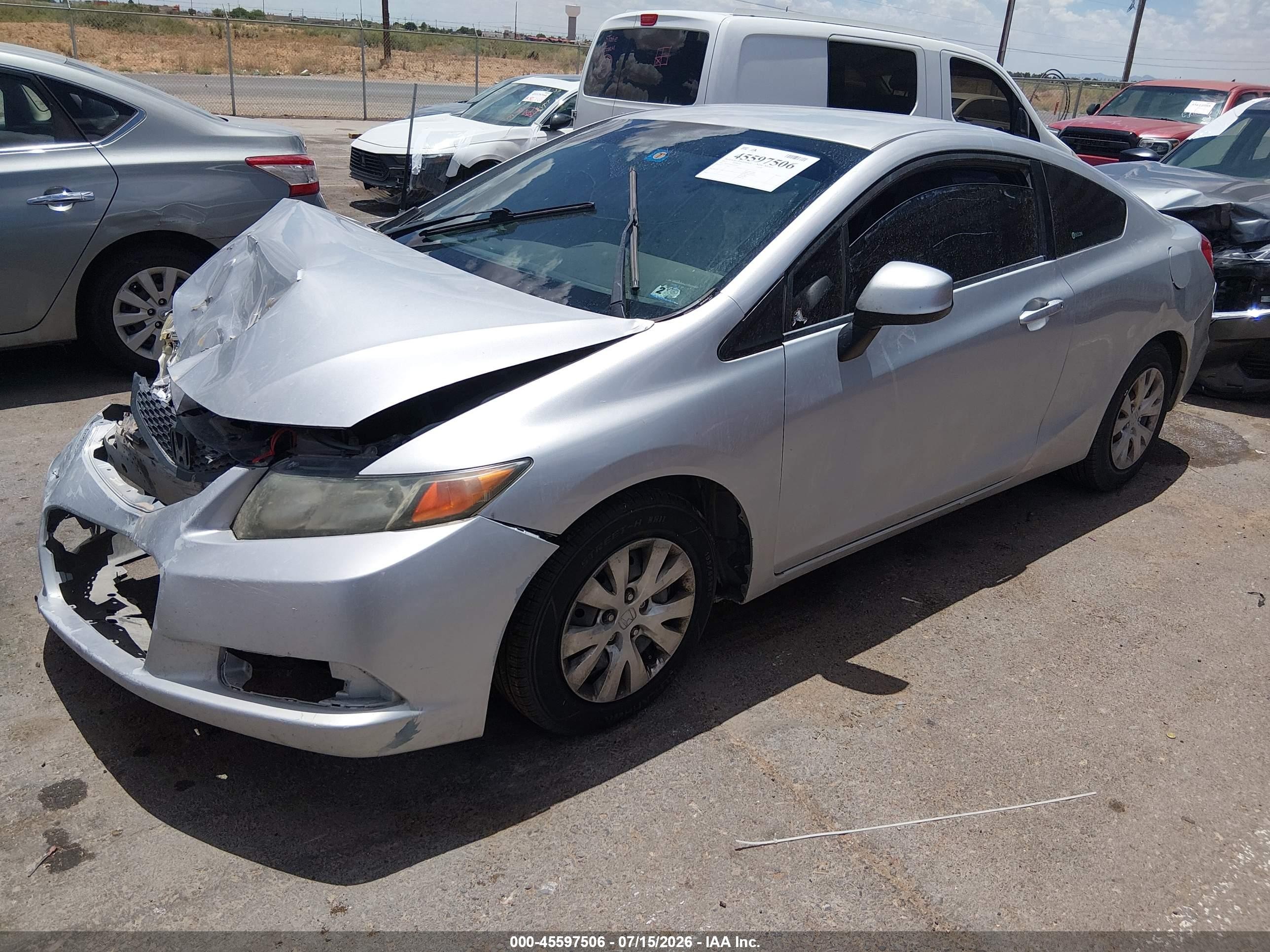2012 Honda Civic Lx Silver vin: 2HGFG3B54CH549671