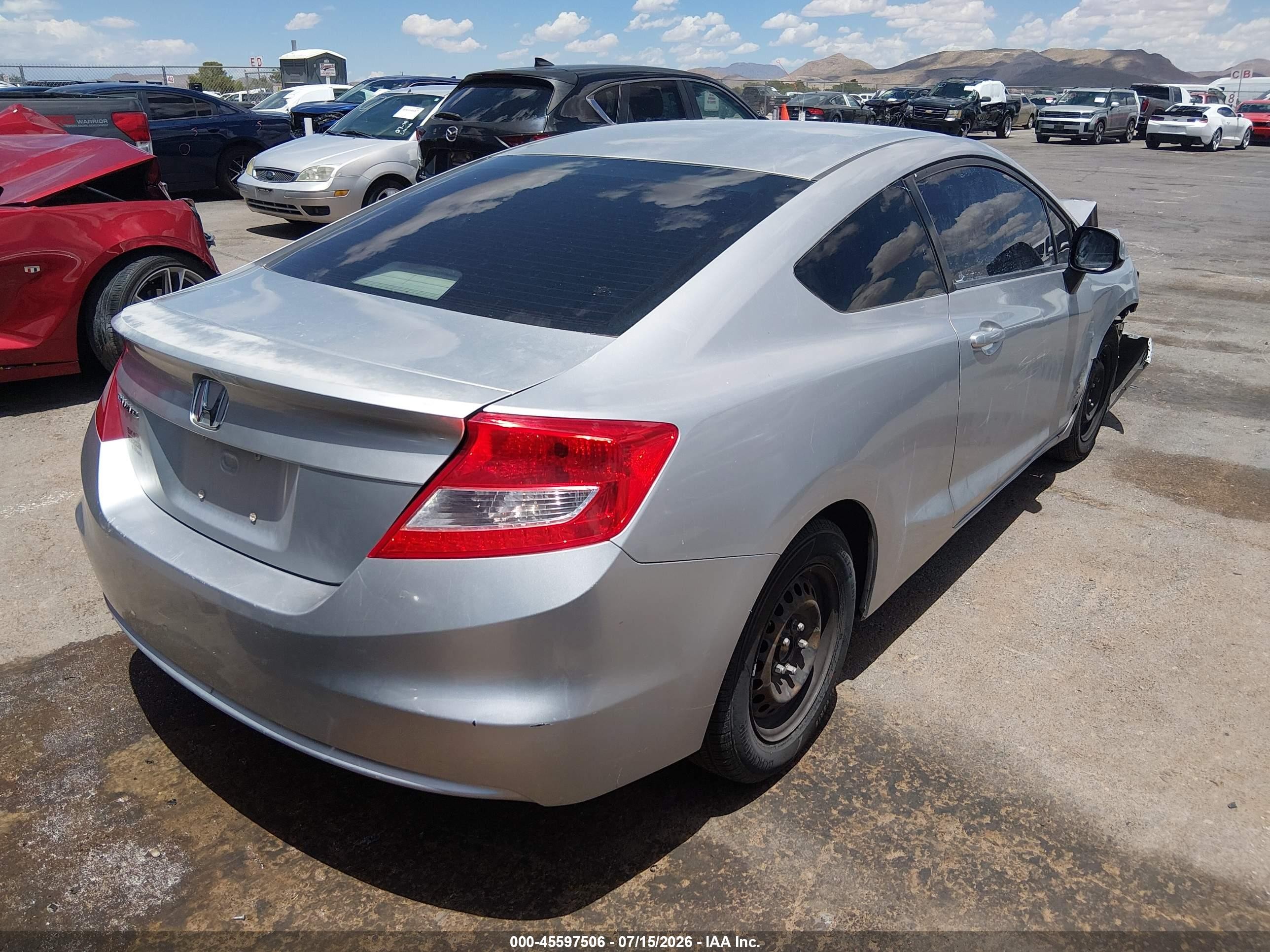 2012 Honda Civic Lx Silver vin: 2HGFG3B54CH549671