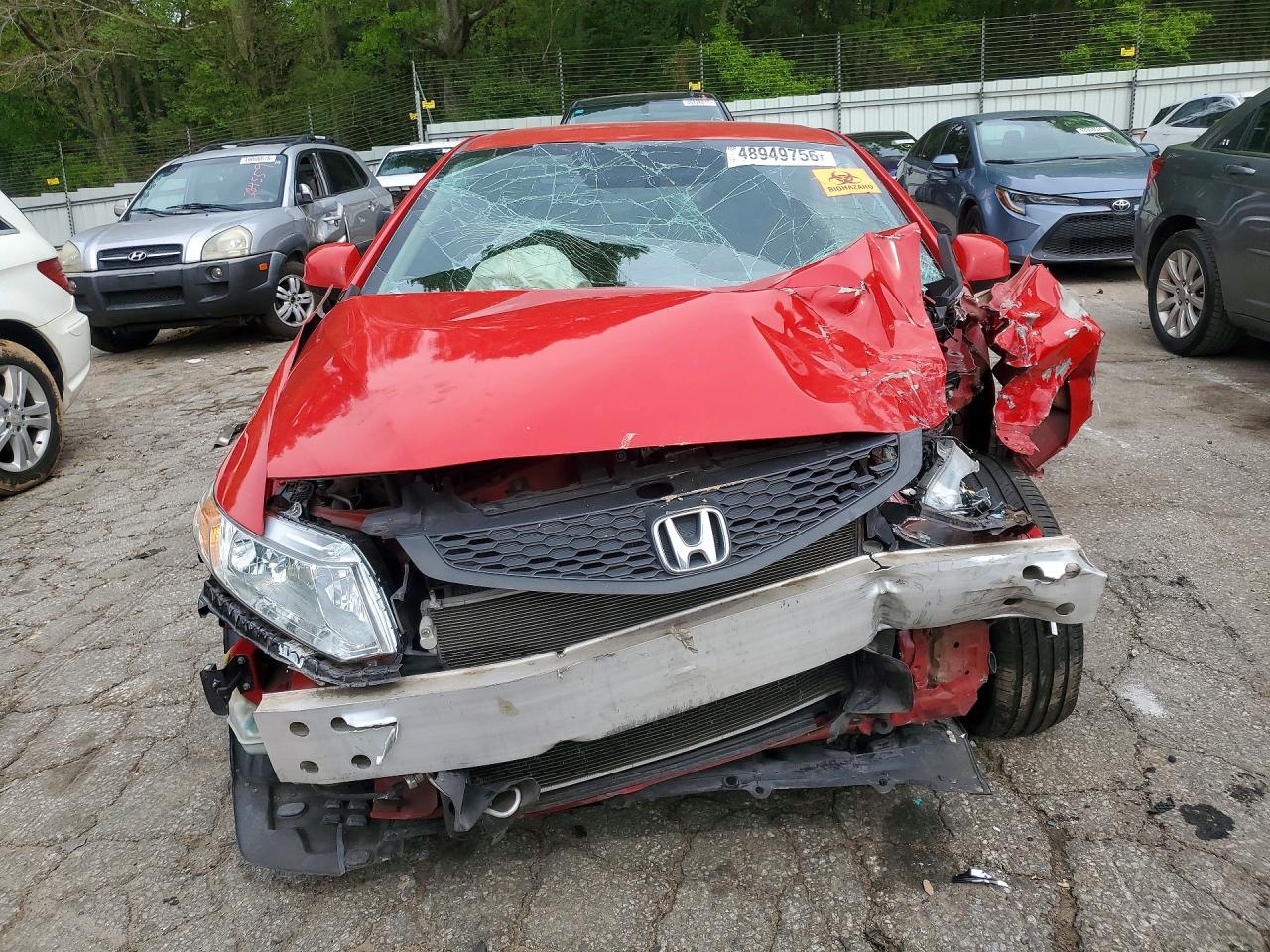 2012 Honda Civic Lx Red vin: 2HGFG3B54CH554837
