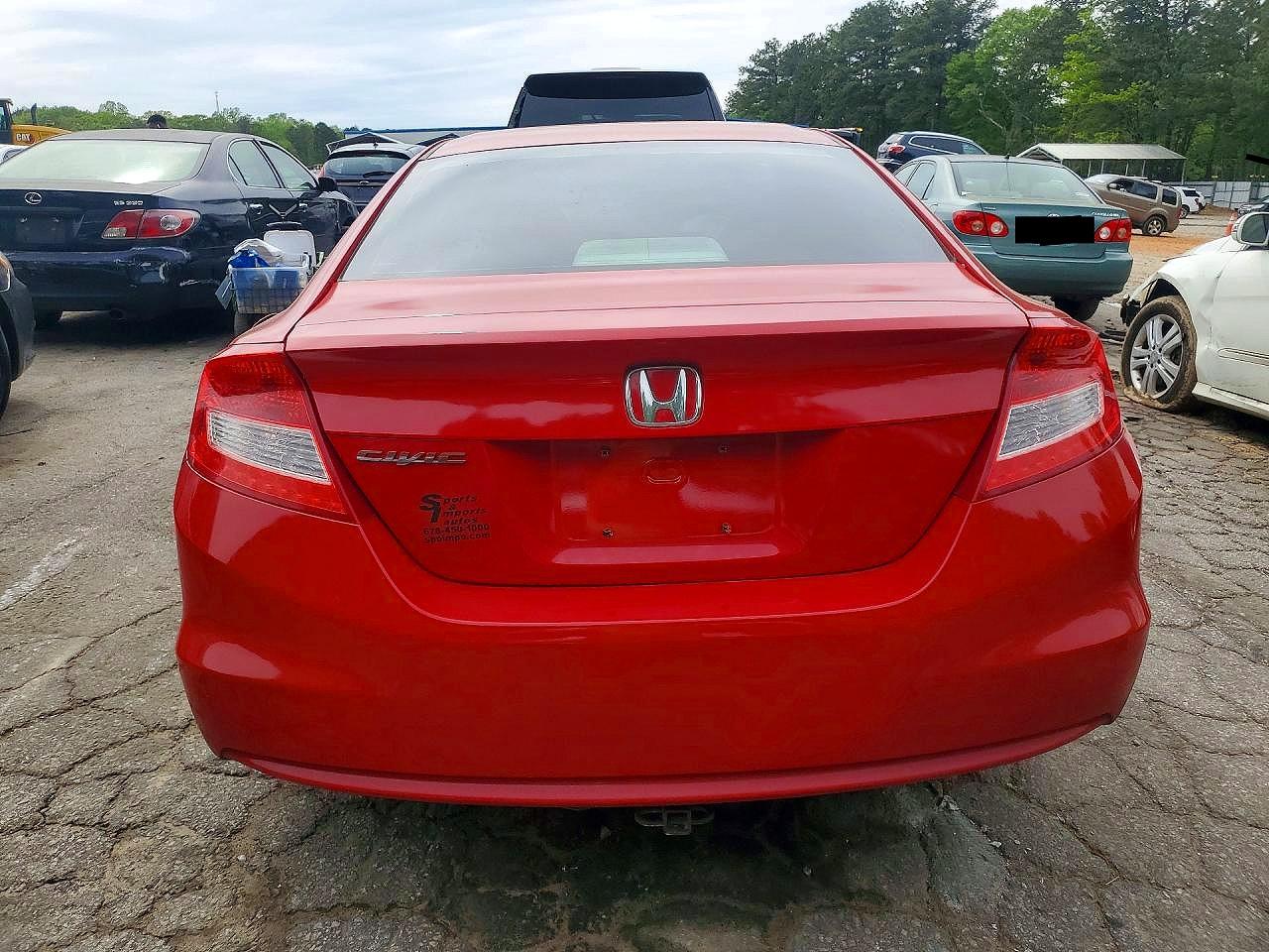 2012 Honda Civic Lx Red vin: 2HGFG3B54CH554837