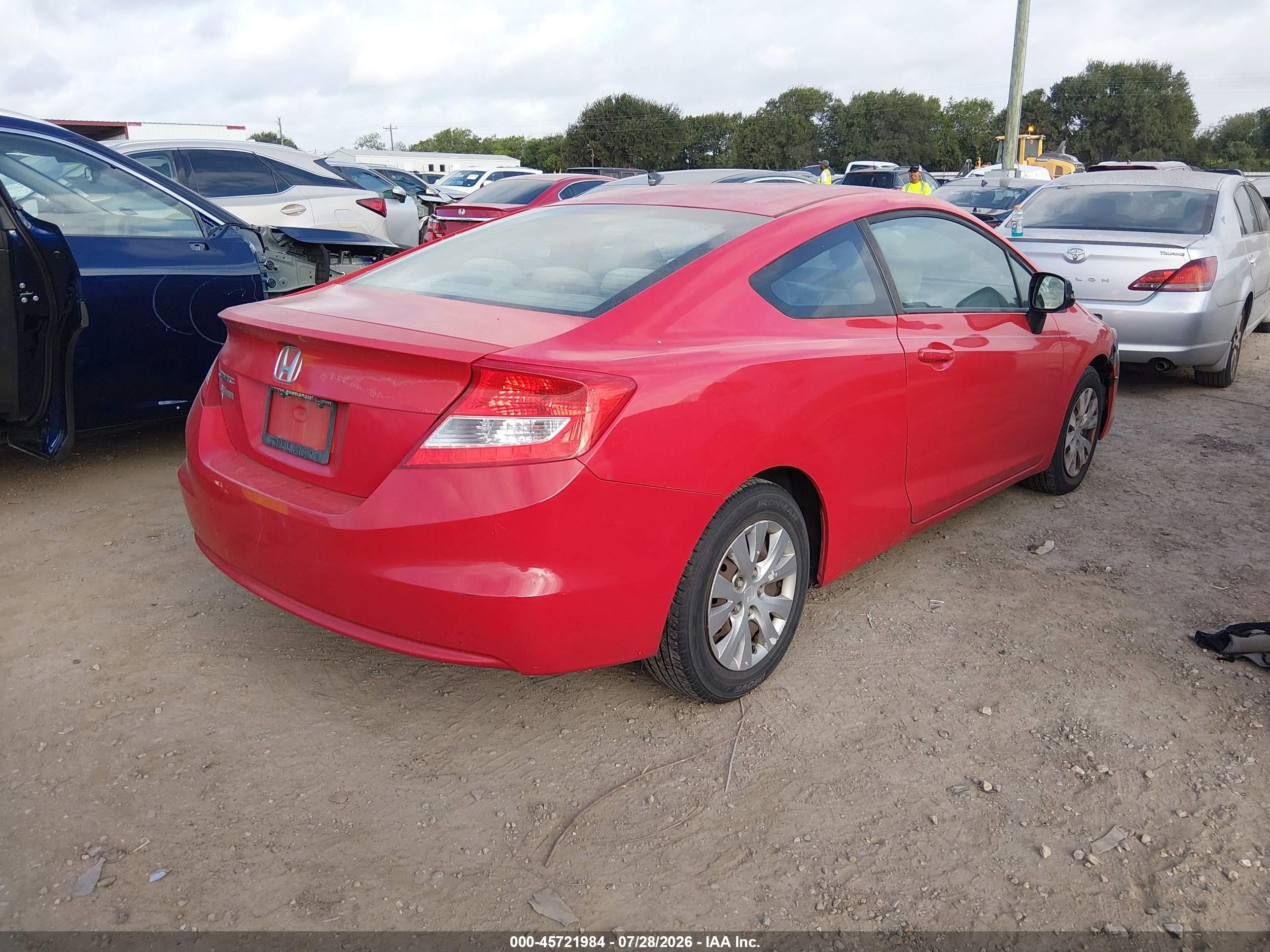 2012 Honda Civic Lx Красный vin: 2HGFG3B54CH562209