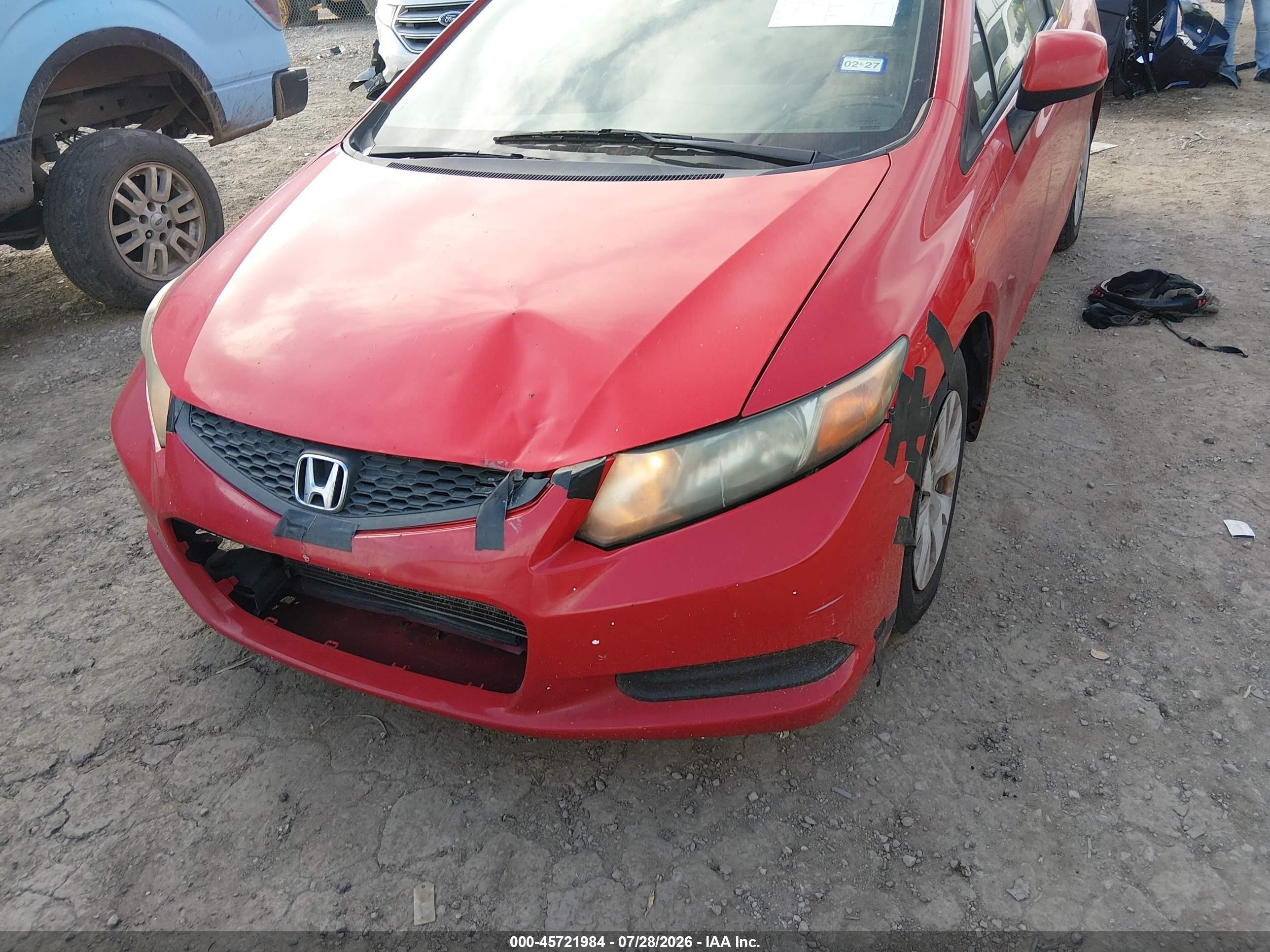 2012 Honda Civic Lx Красный vin: 2HGFG3B54CH562209