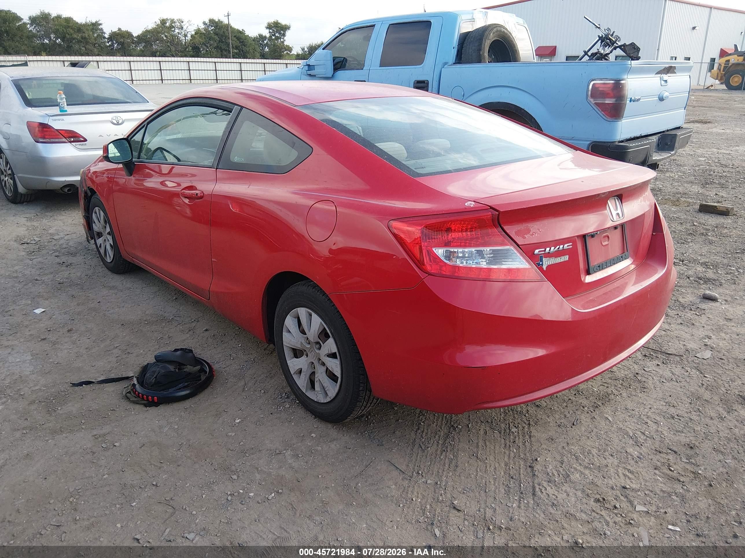 2012 Honda Civic Lx Красный vin: 2HGFG3B54CH562209