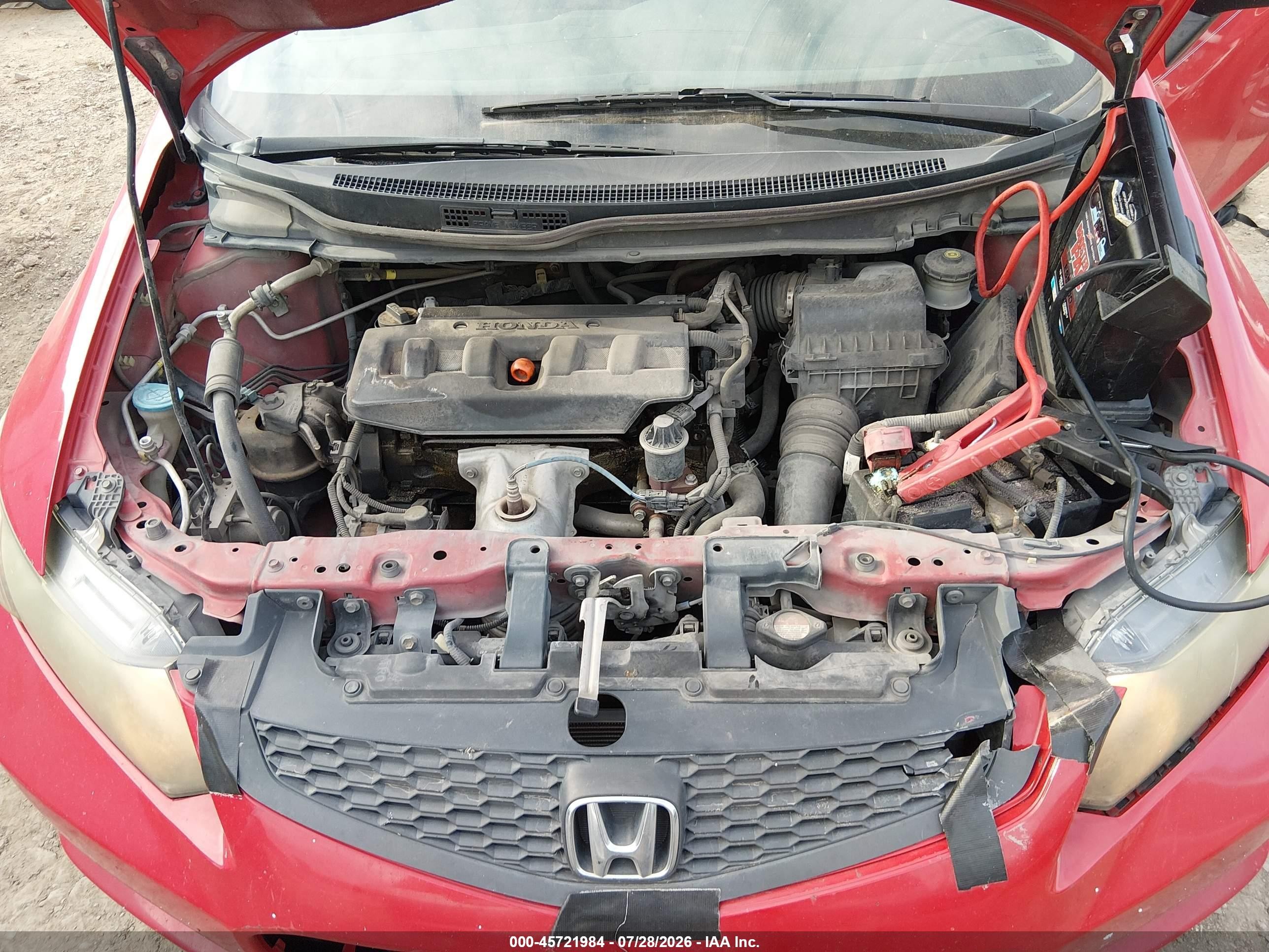 2012 Honda Civic Lx Красный vin: 2HGFG3B54CH562209