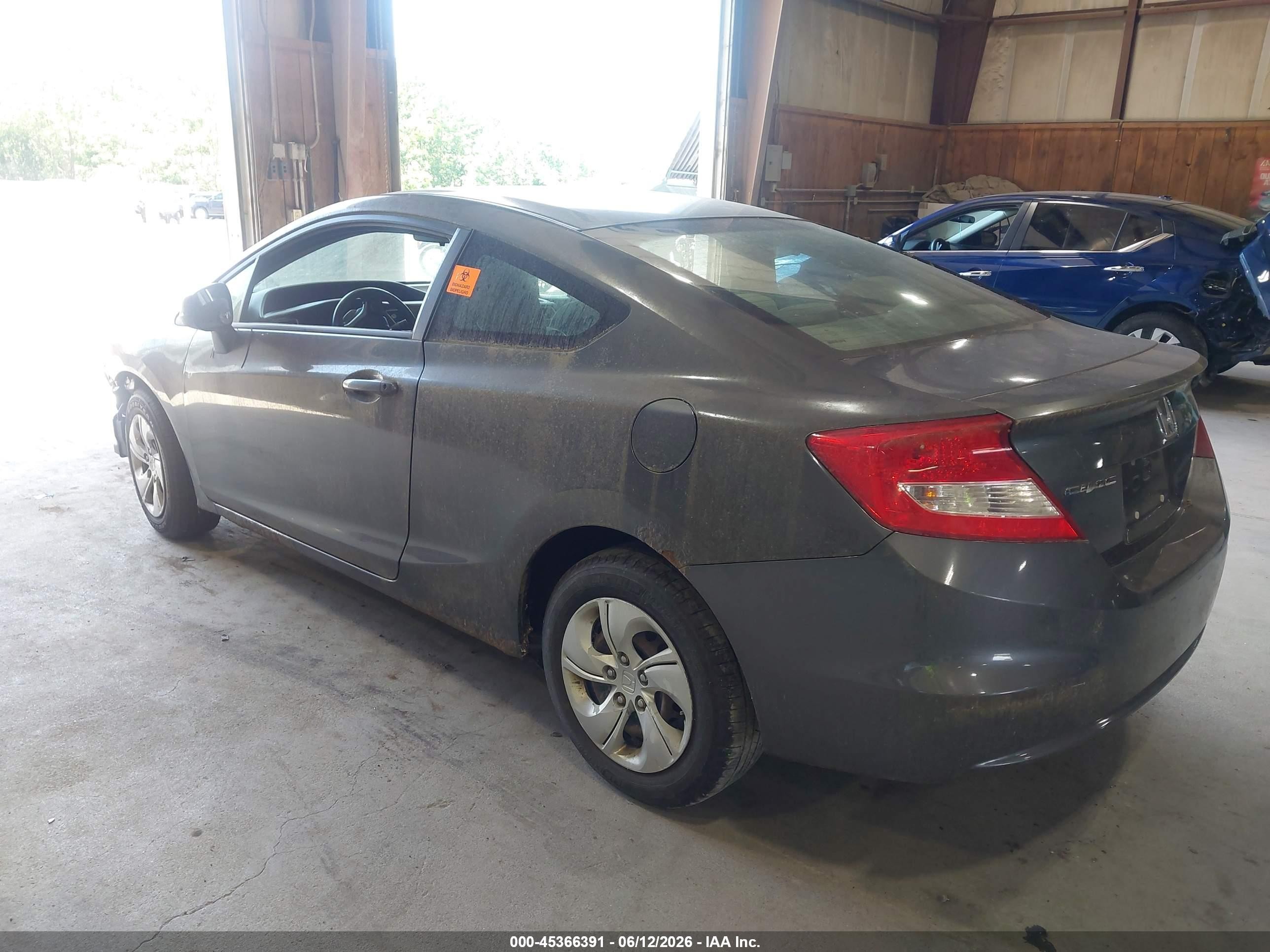 2013 Honda Civic Lx Gray vin: 2HGFG3B54DH518440