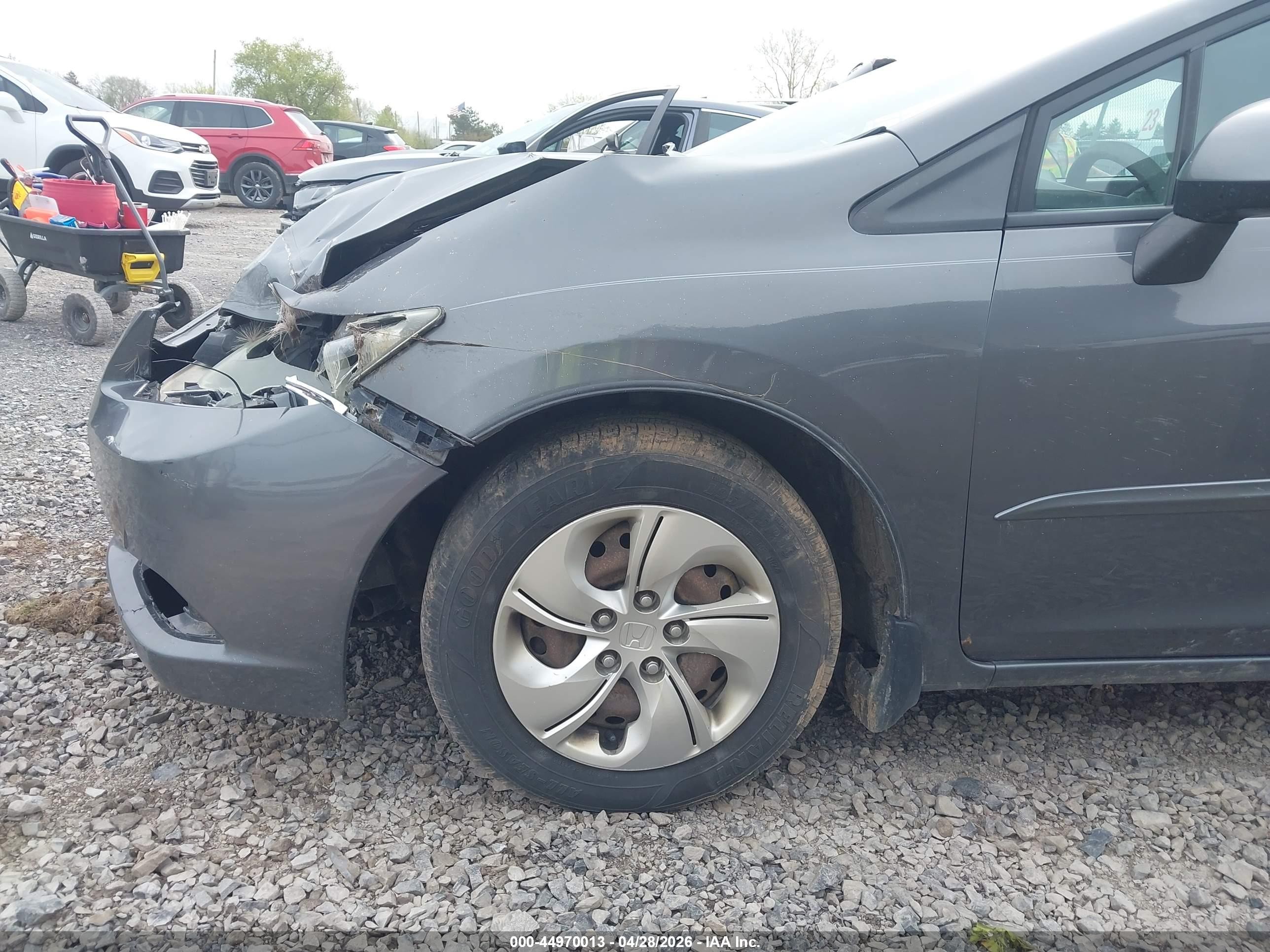 2013 Honda Civic Lx Gray vin: 2HGFG3B54DH525307