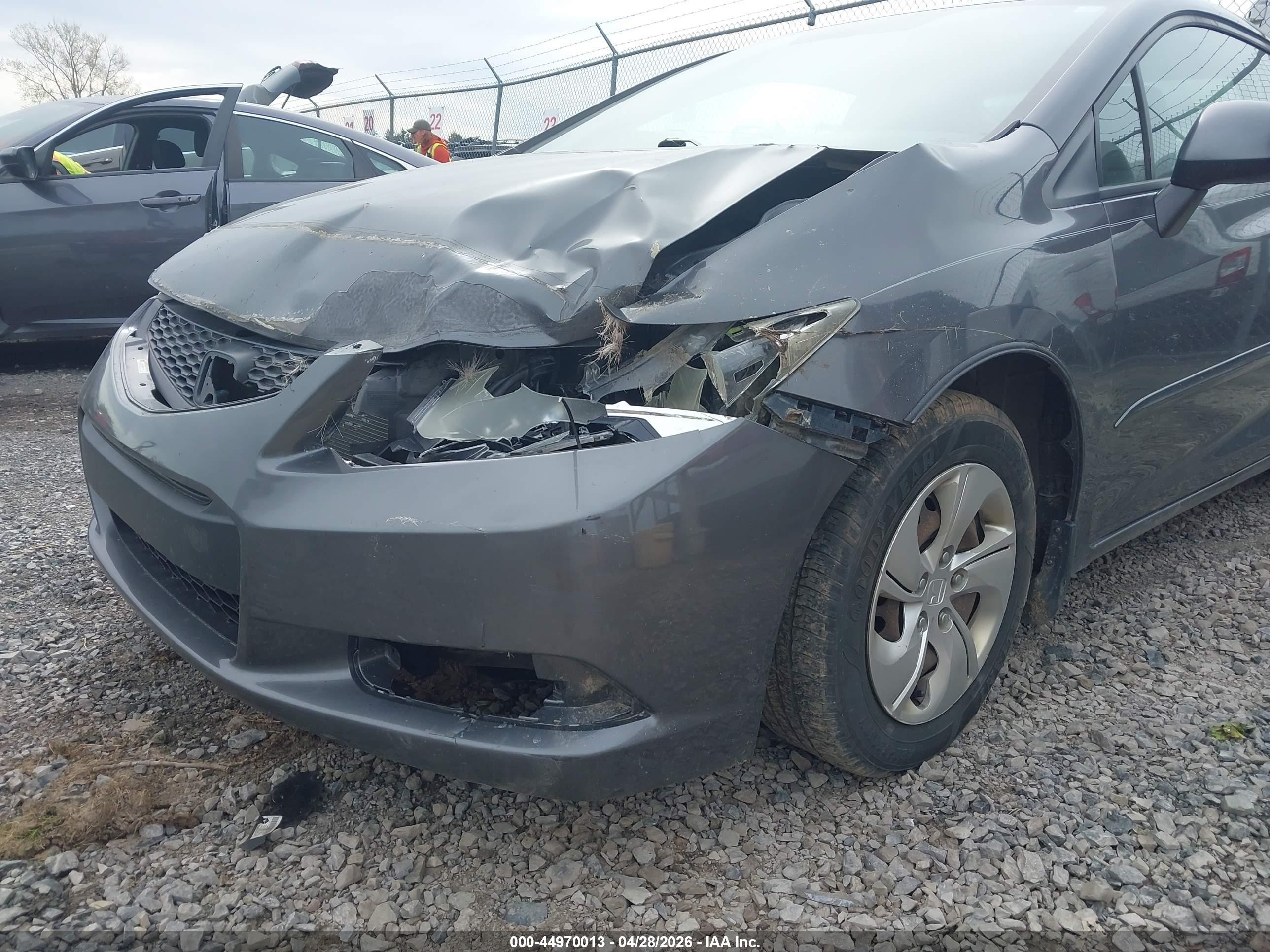2013 Honda Civic Lx Gray vin: 2HGFG3B54DH525307