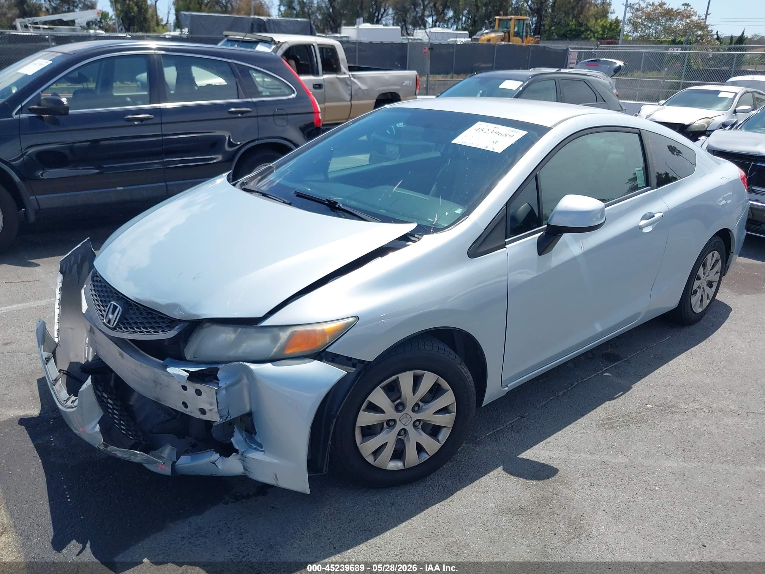 2012 Honda Civic Lx Light Blue vin: 2HGFG3B55CH513410