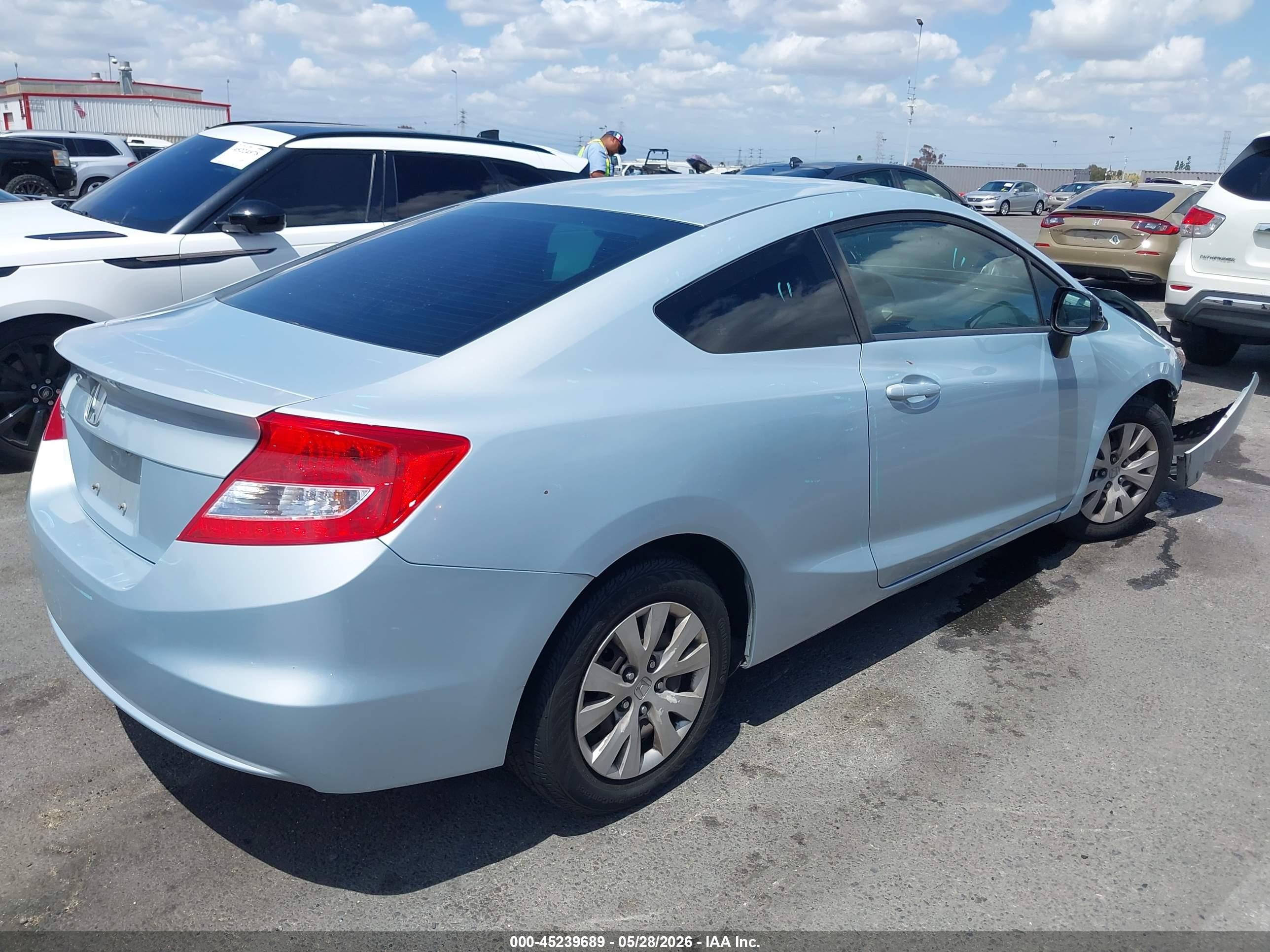 2012 Honda Civic Lx Light Blue vin: 2HGFG3B55CH513410