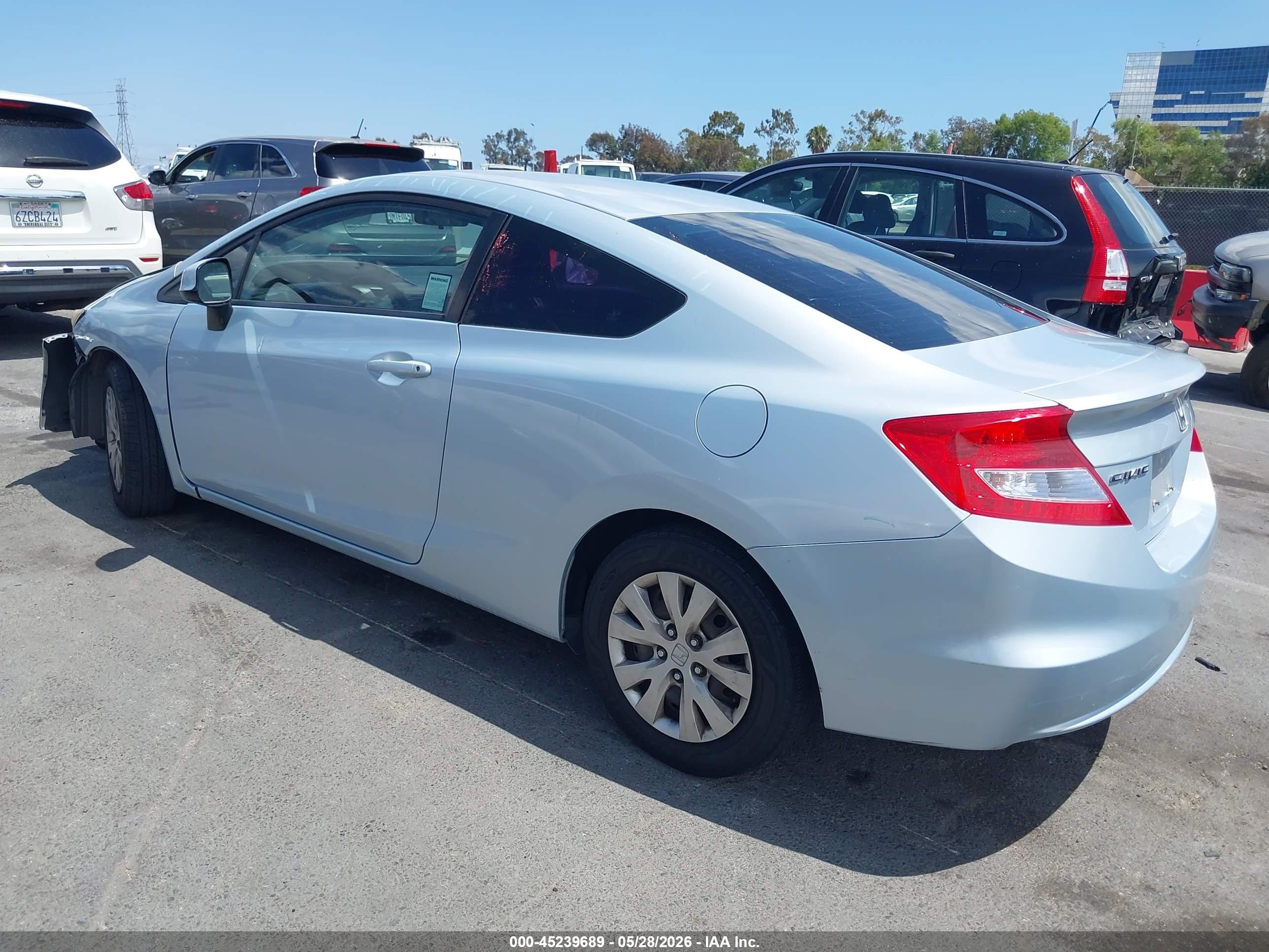2012 Honda Civic Lx Light Blue vin: 2HGFG3B55CH513410