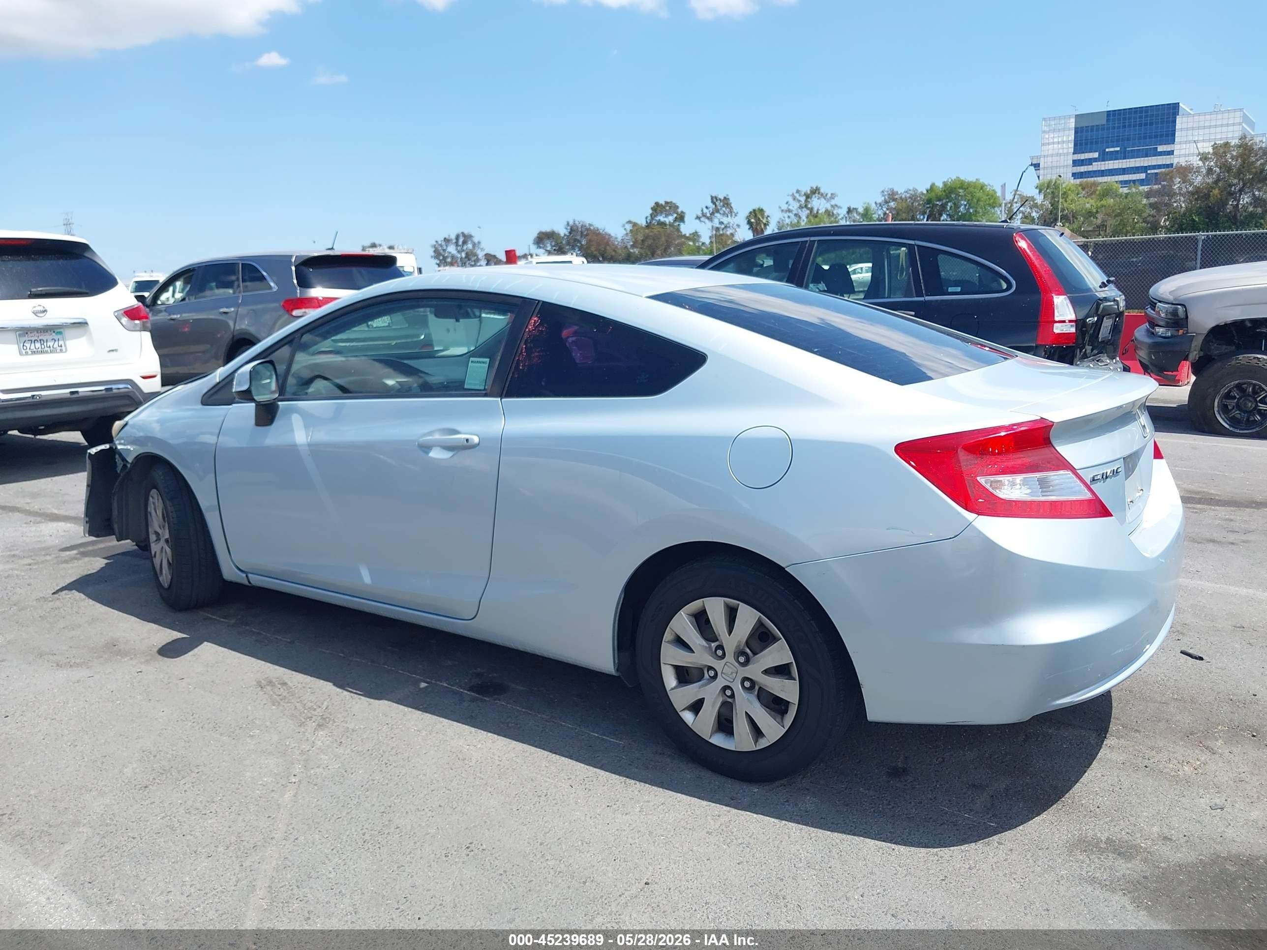 2012 Honda Civic Lx Light Blue vin: 2HGFG3B55CH513410