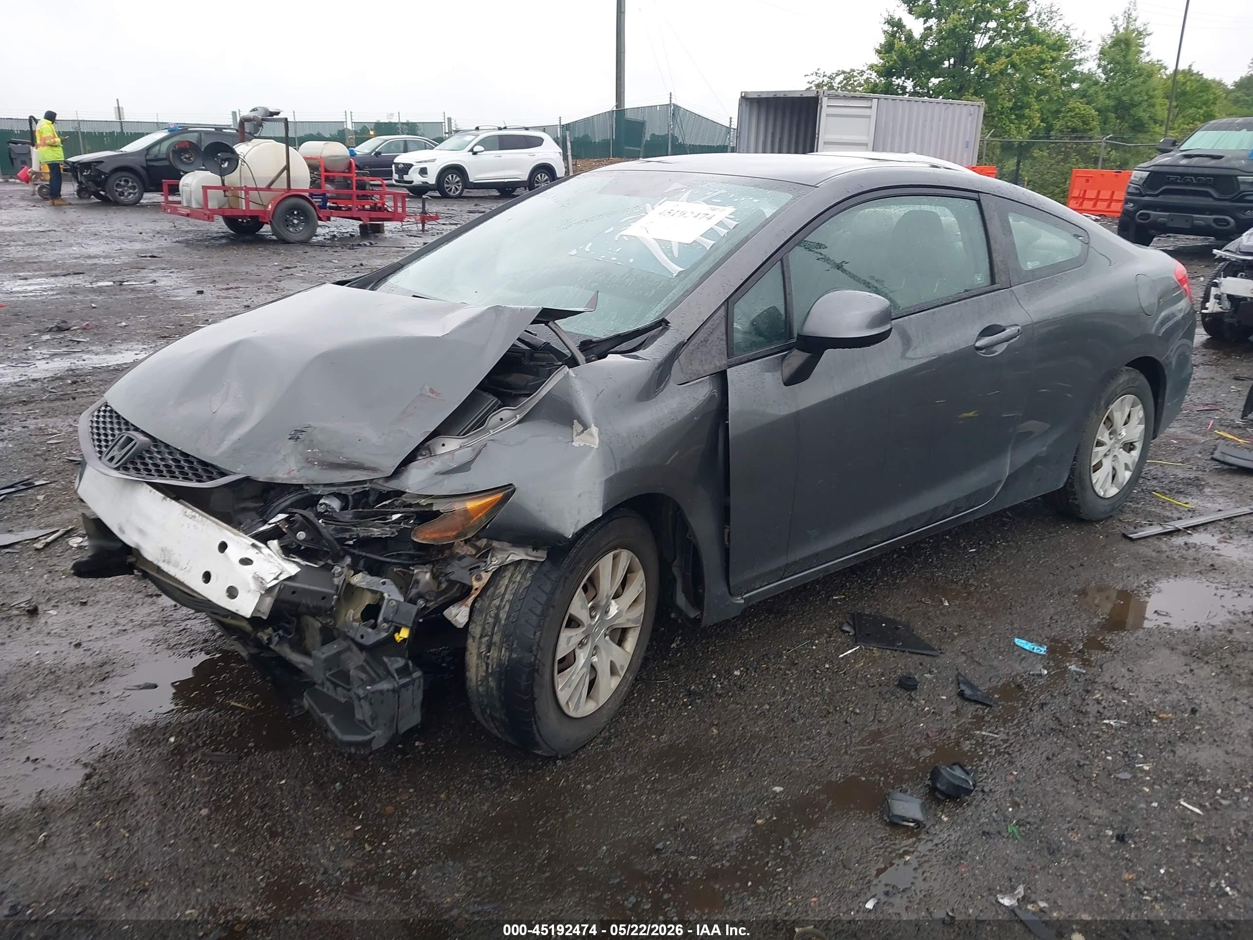 2012 Honda Civic Lx Серый vin: 2HGFG3B55CH523404