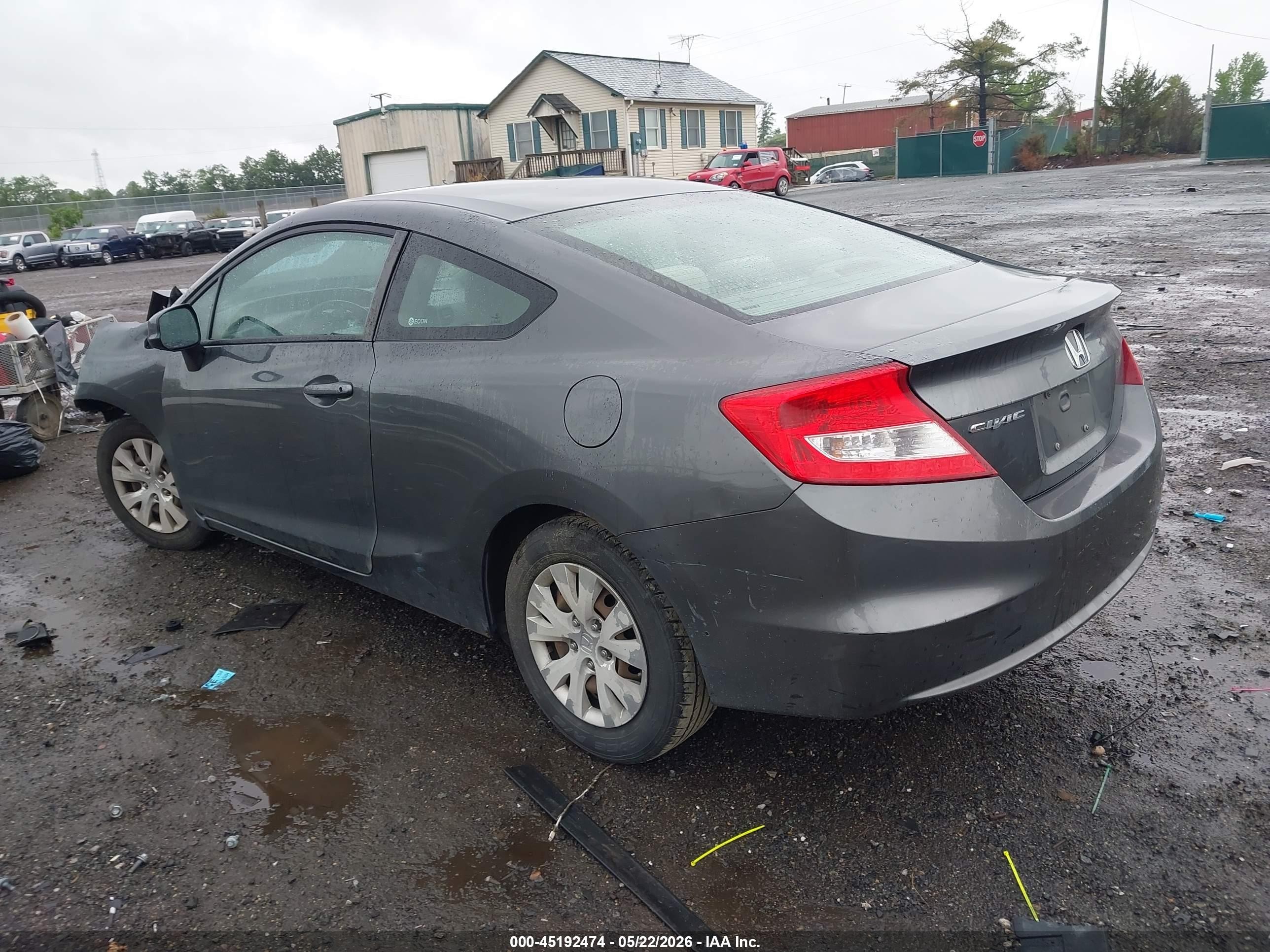 2012 Honda Civic Lx Серый vin: 2HGFG3B55CH523404