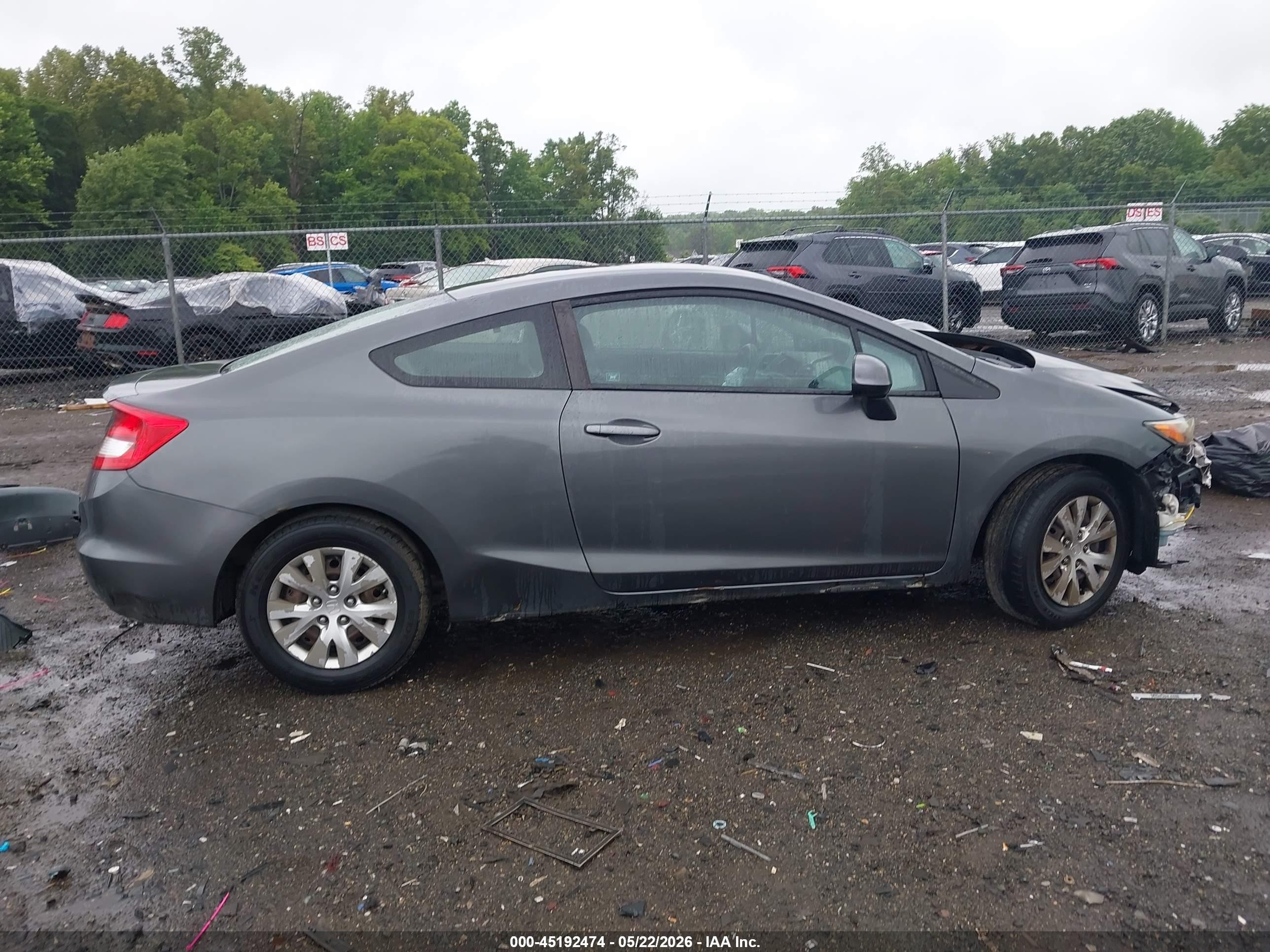 2012 Honda Civic Lx Серый vin: 2HGFG3B55CH523404