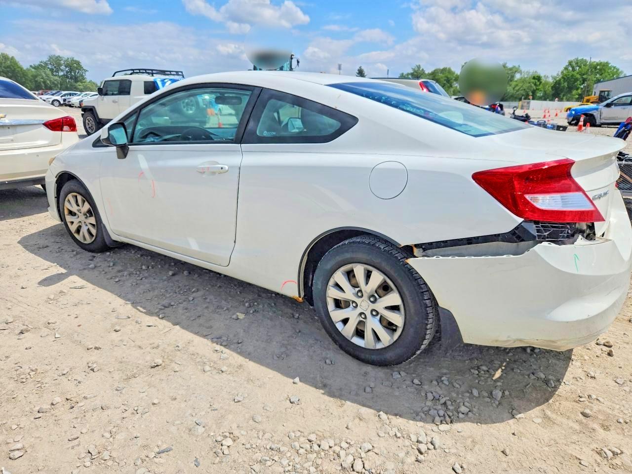 2012 Honda Civic Lx White vin: 2HGFG3B55CH547699
