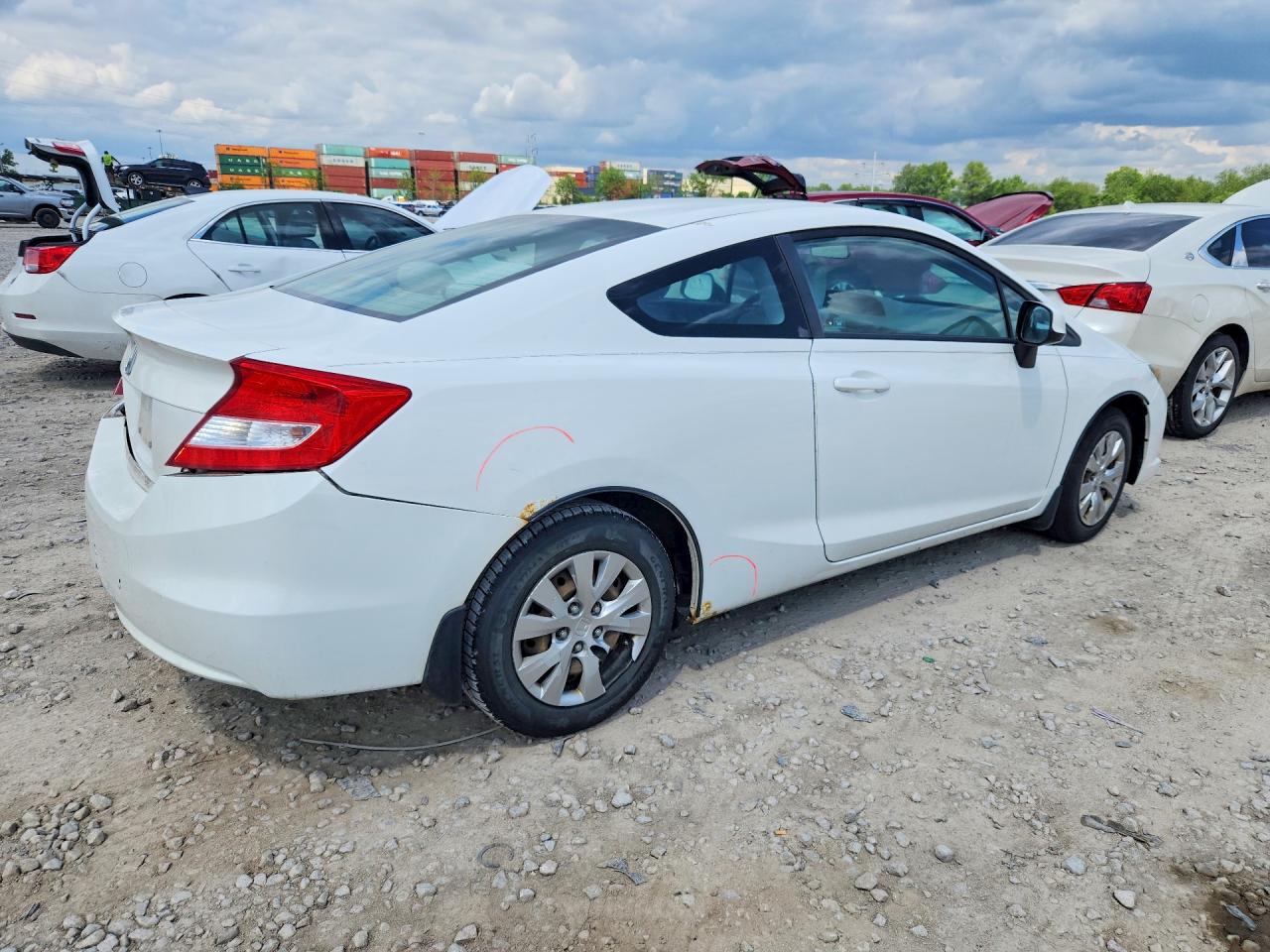 2012 Honda Civic Lx White vin: 2HGFG3B55CH547699