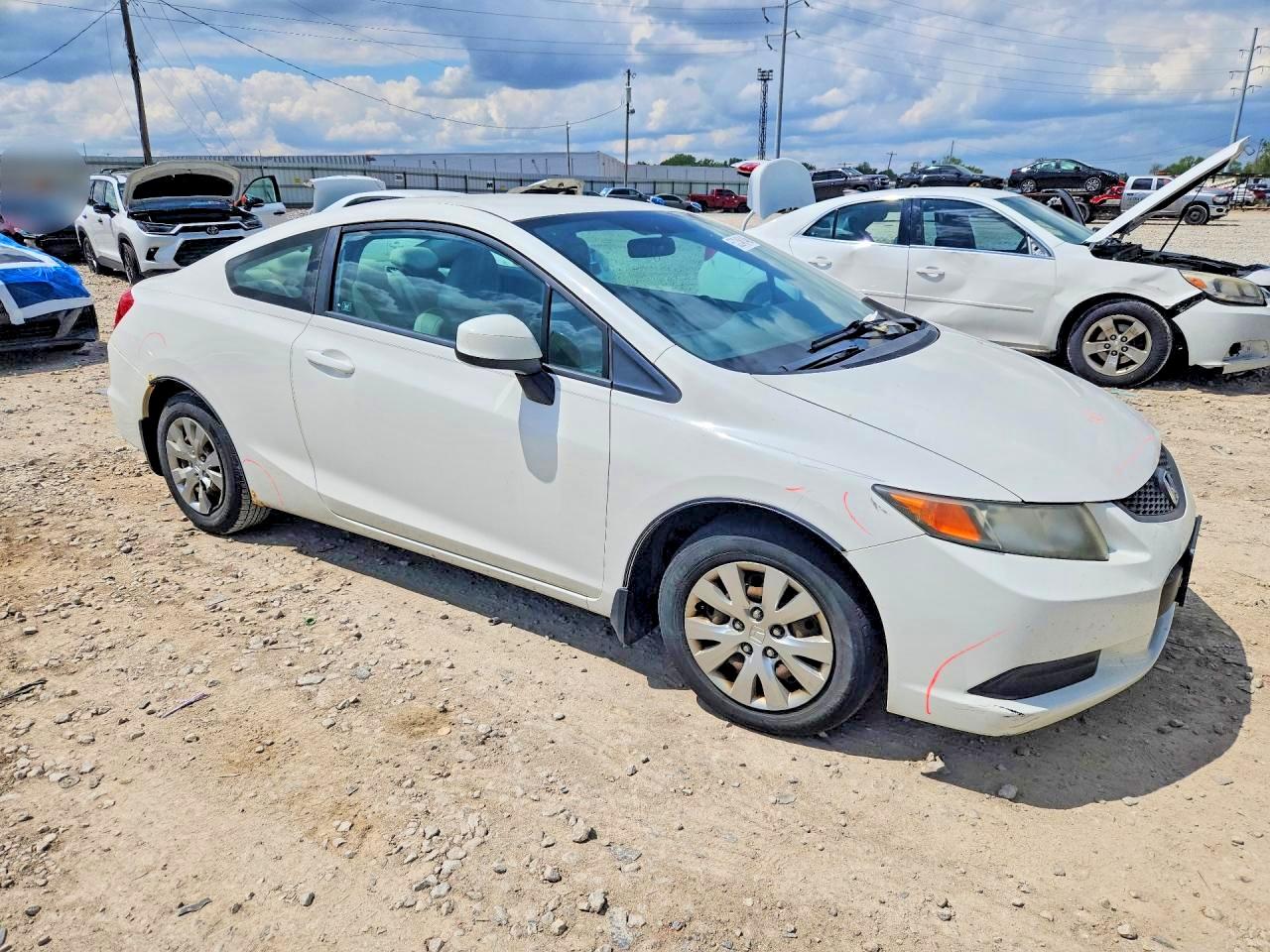 2012 Honda Civic Lx White vin: 2HGFG3B55CH547699