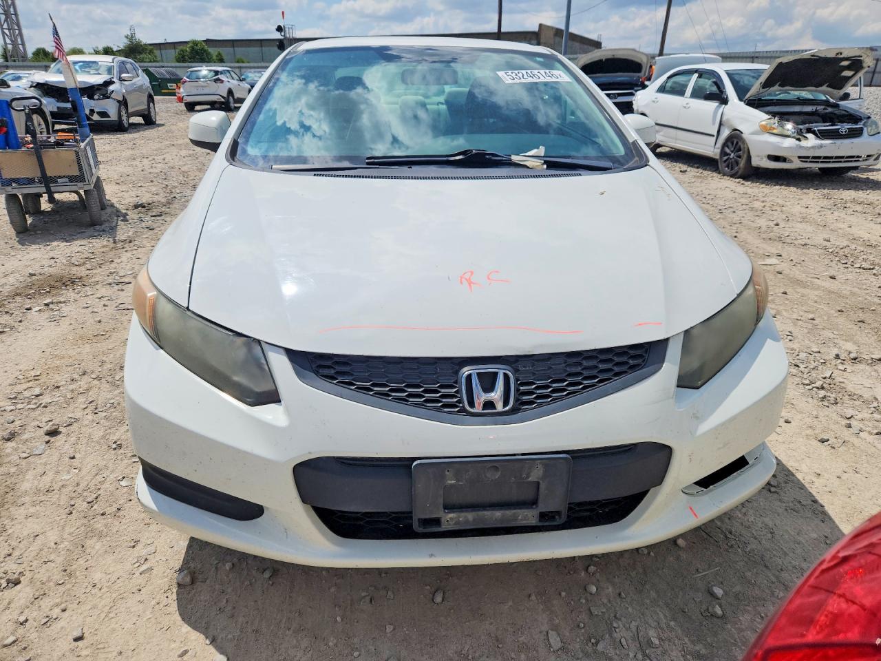 2012 Honda Civic Lx White vin: 2HGFG3B55CH547699