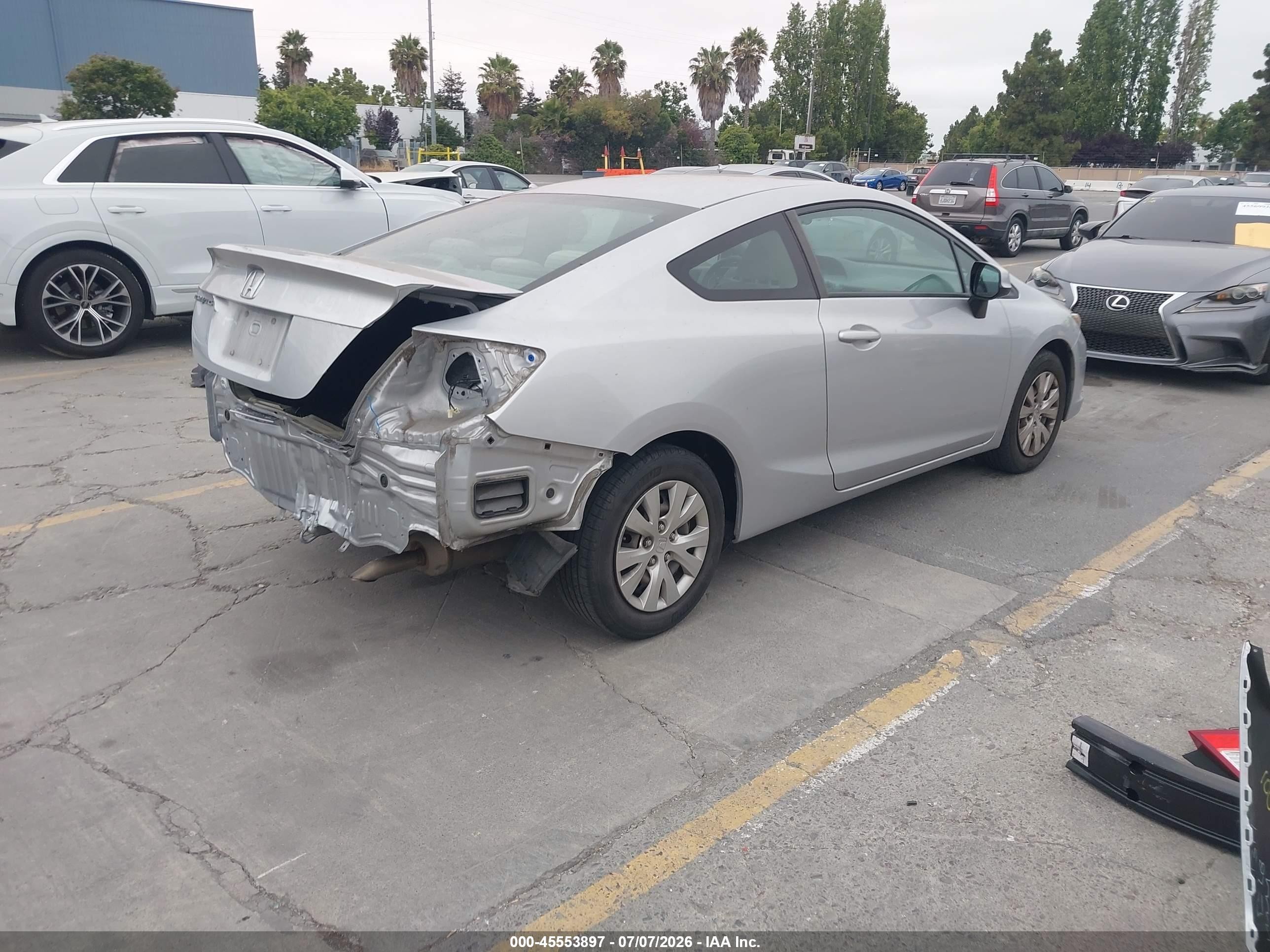 2012 Honda Civic Lx Silver vin: 2HGFG3B55CH547895