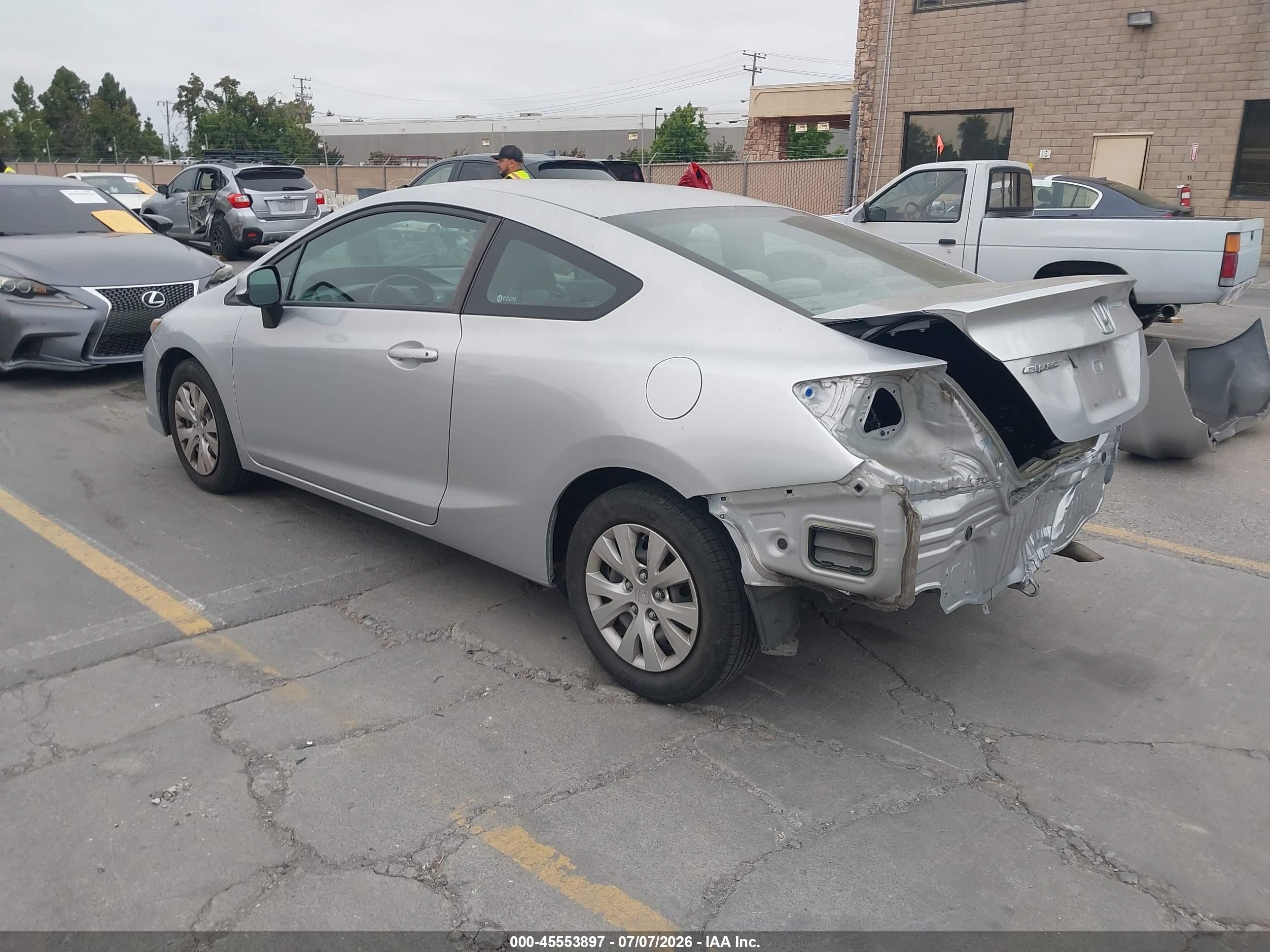 2012 Honda Civic Lx Silver vin: 2HGFG3B55CH547895