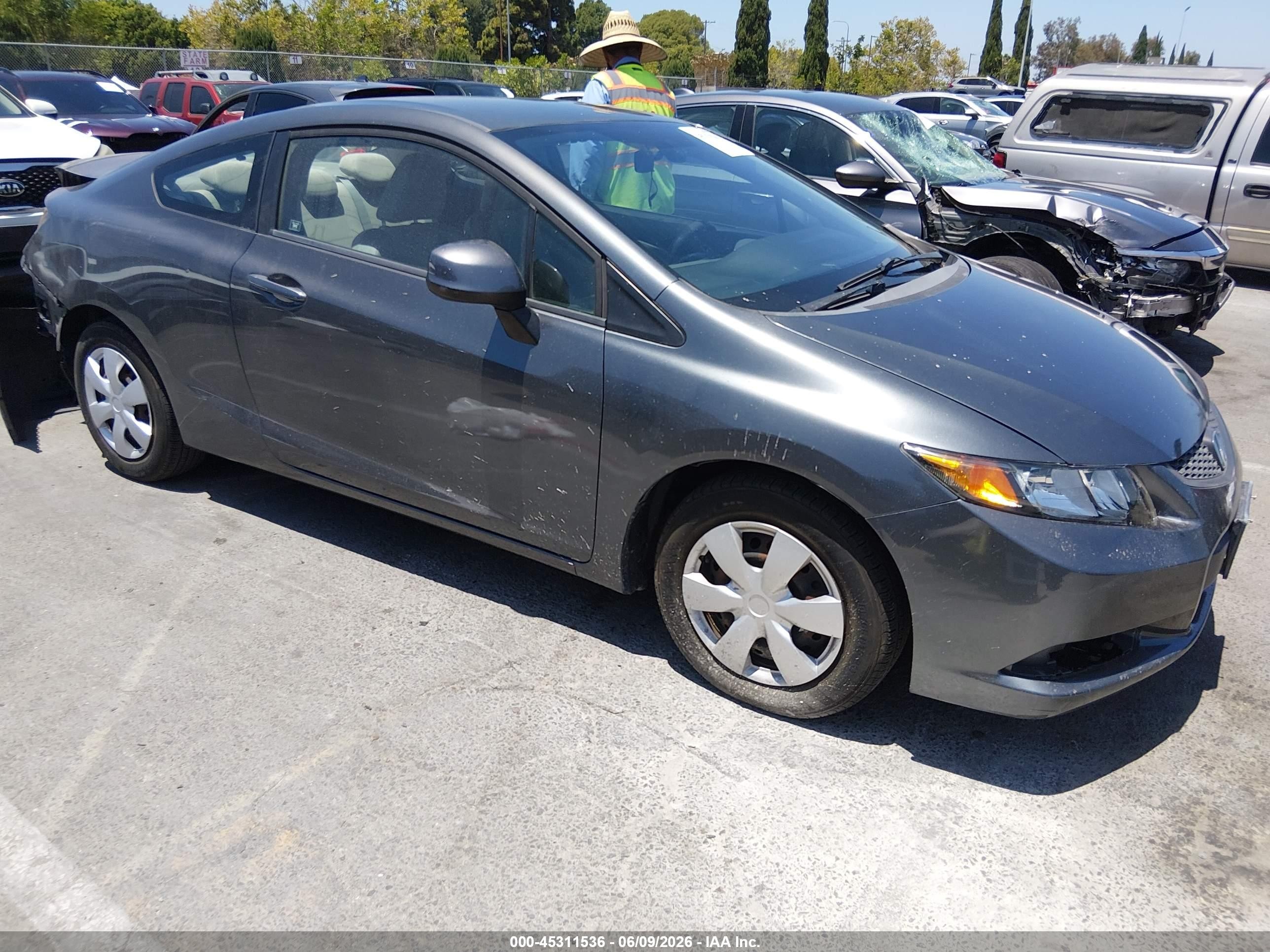 2012 Honda Civic Lx Серый vin: 2HGFG3B55CH560033