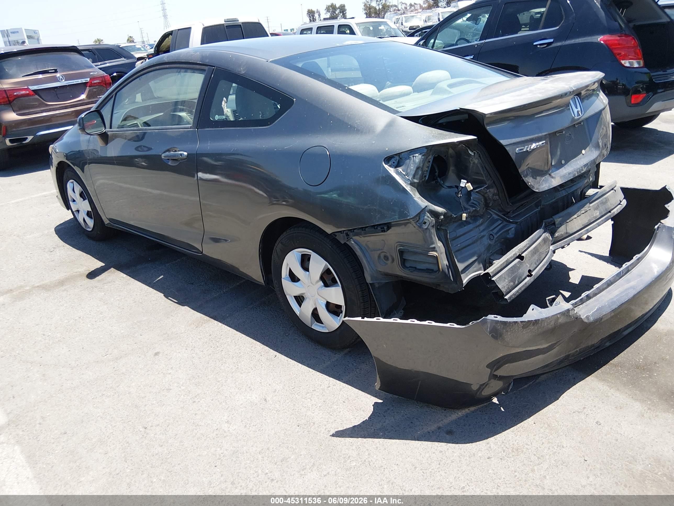 2012 Honda Civic Lx Gray vin: 2HGFG3B55CH560033