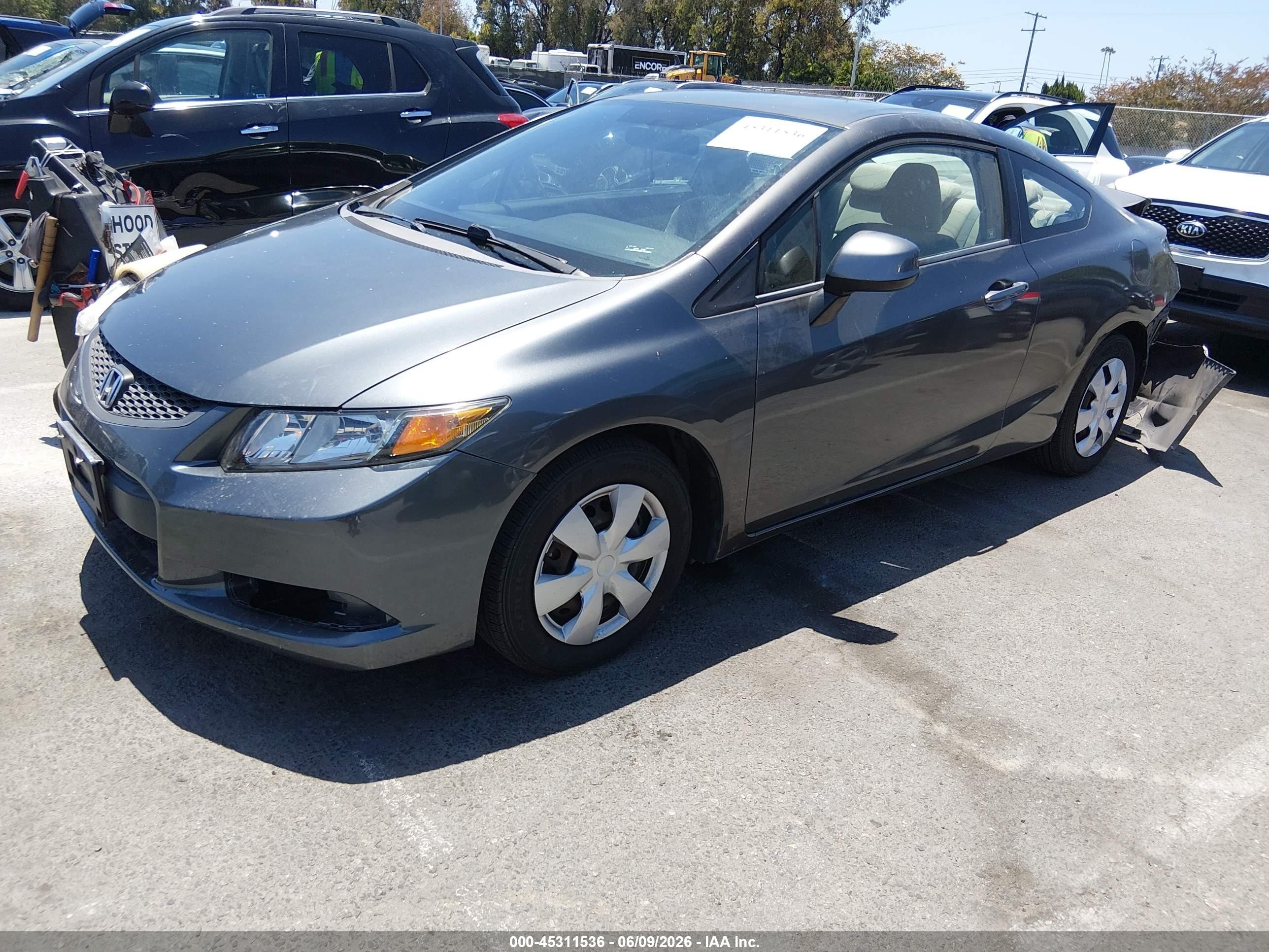 2012 Honda Civic Lx Gray vin: 2HGFG3B55CH560033