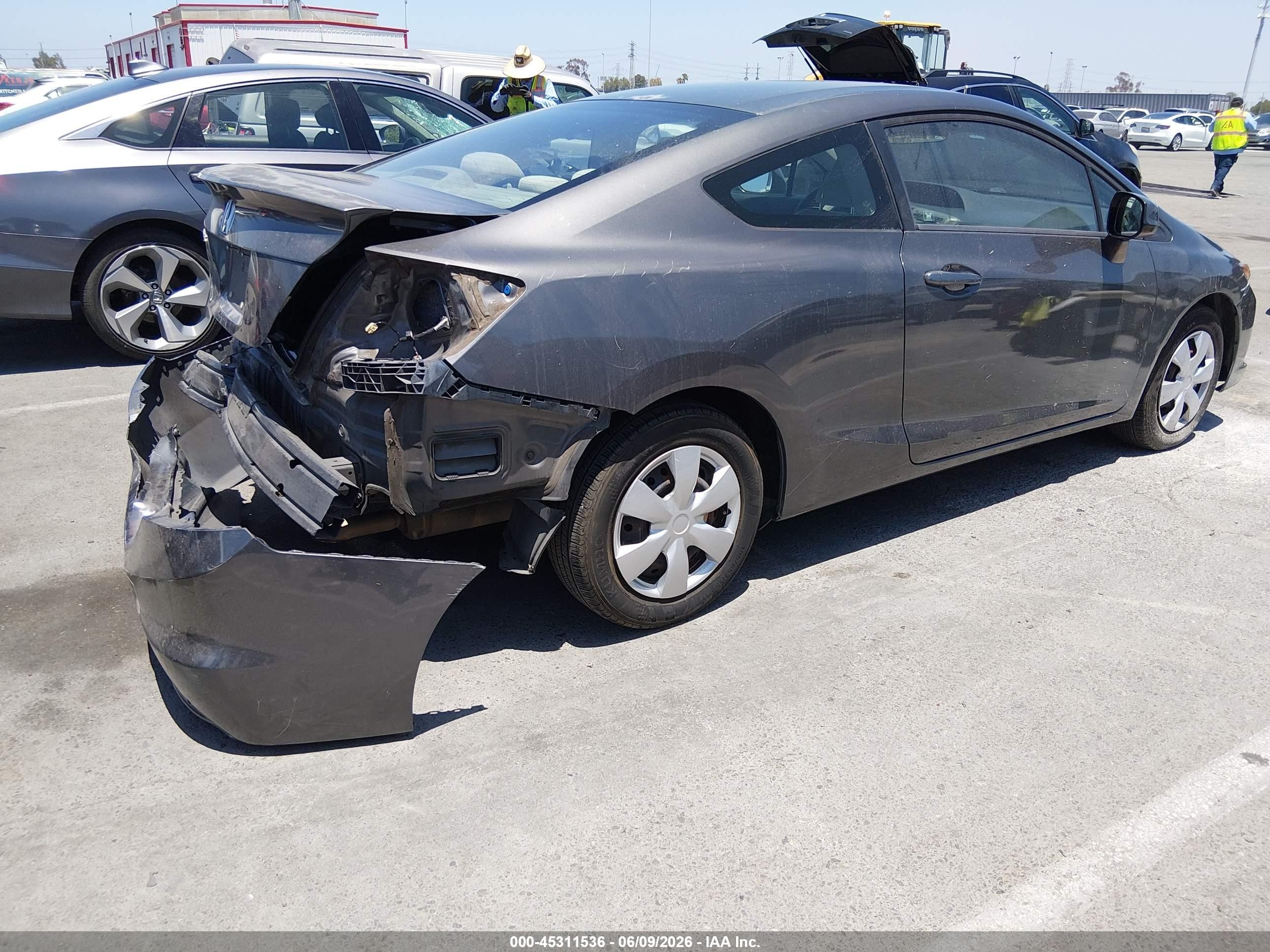 2012 Honda Civic Lx Gray vin: 2HGFG3B55CH560033