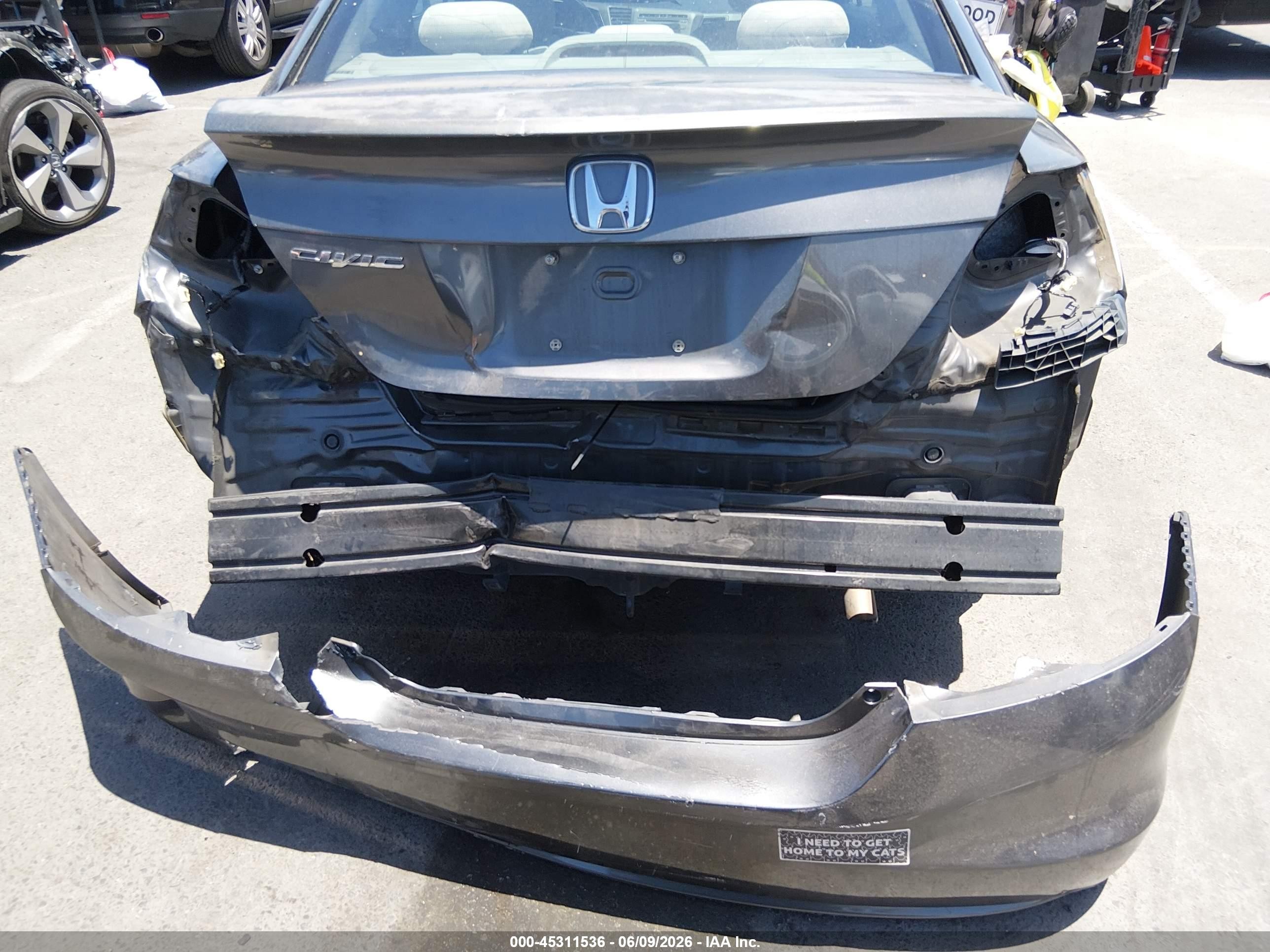 2012 Honda Civic Lx Gray vin: 2HGFG3B55CH560033