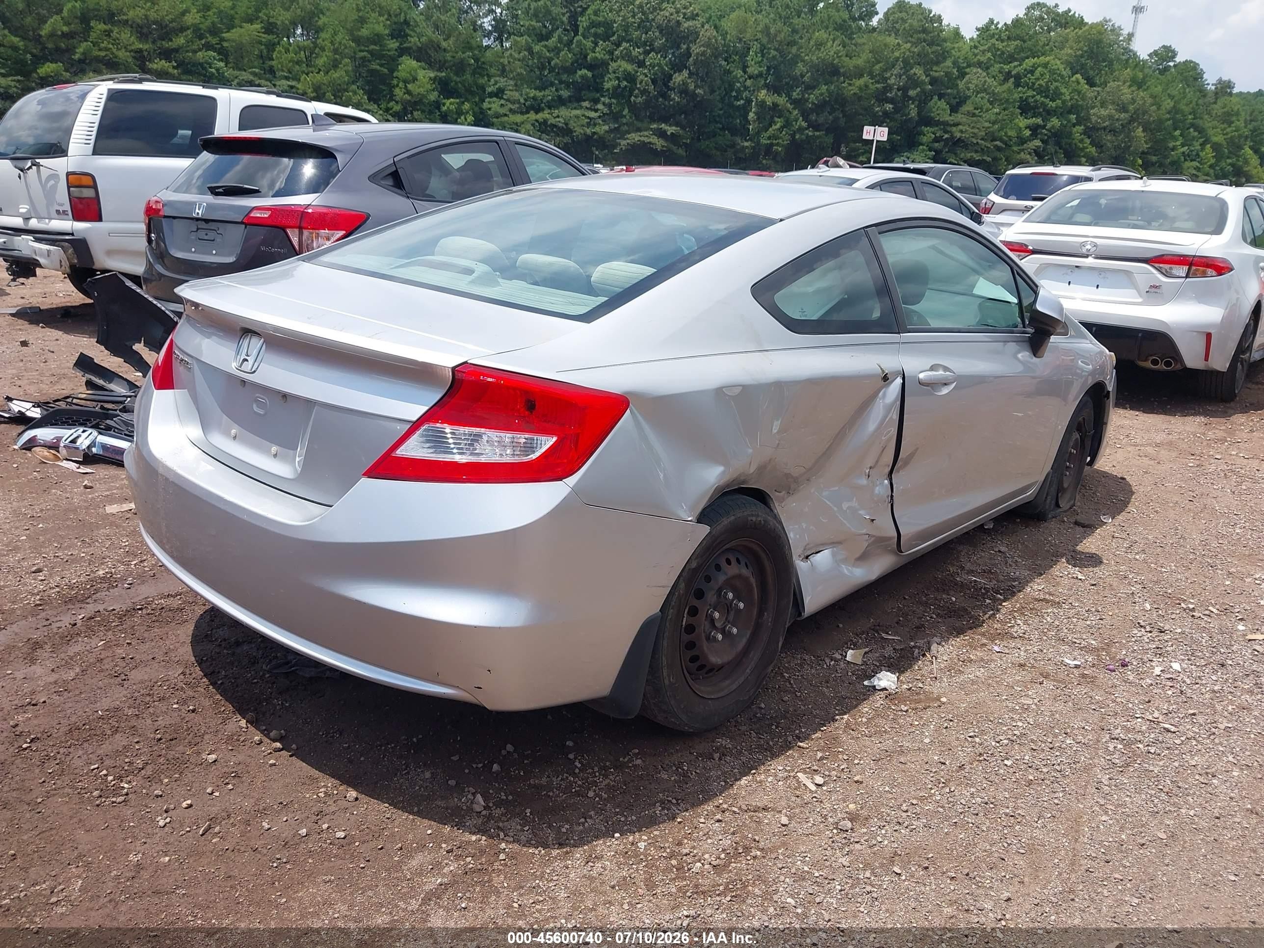 2012 Honda Civic Lx Silver vin: 2HGFG3B55CH564745