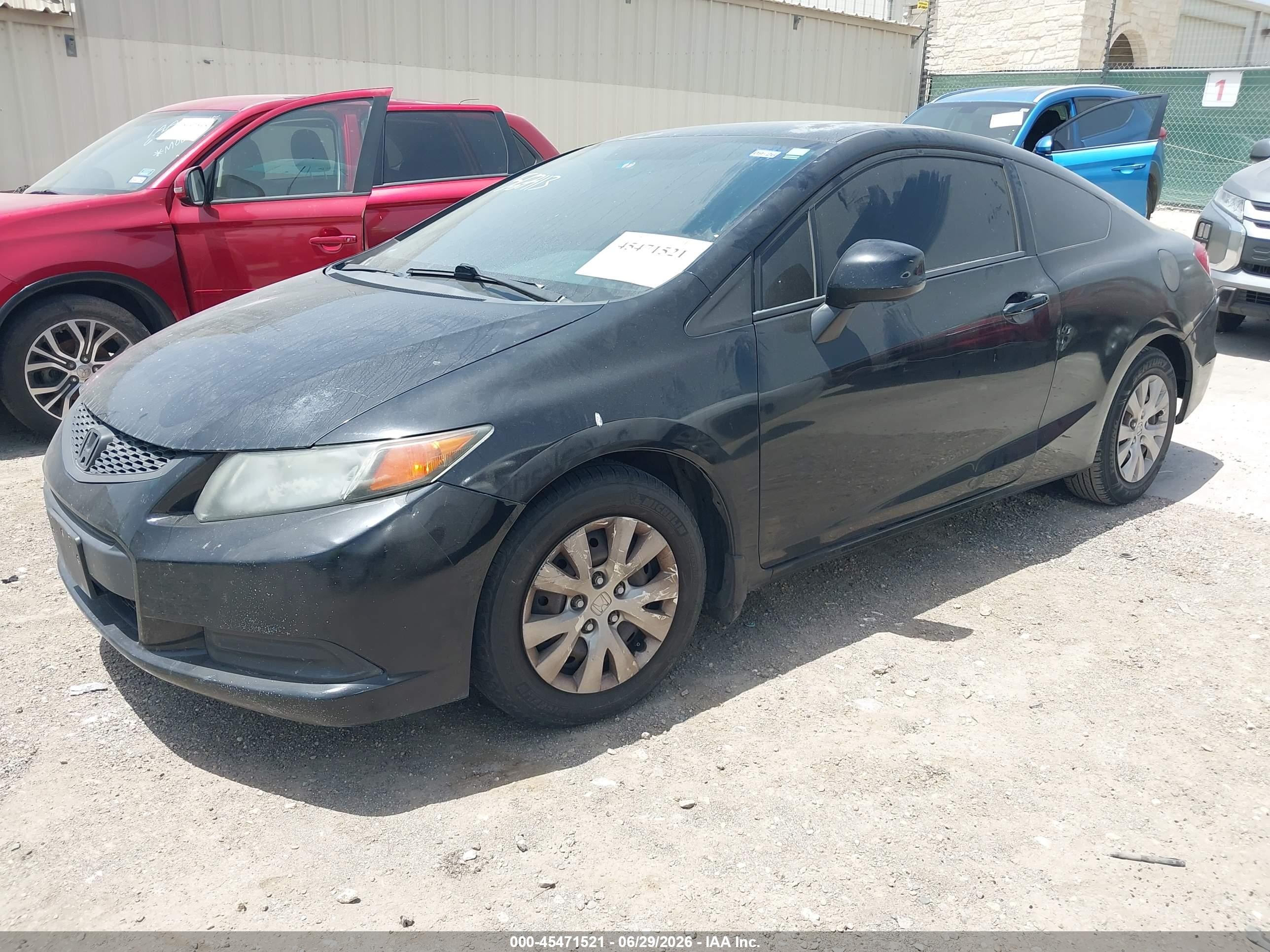 2012 Honda Civic Lx Black vin: 2HGFG3B55CH567113