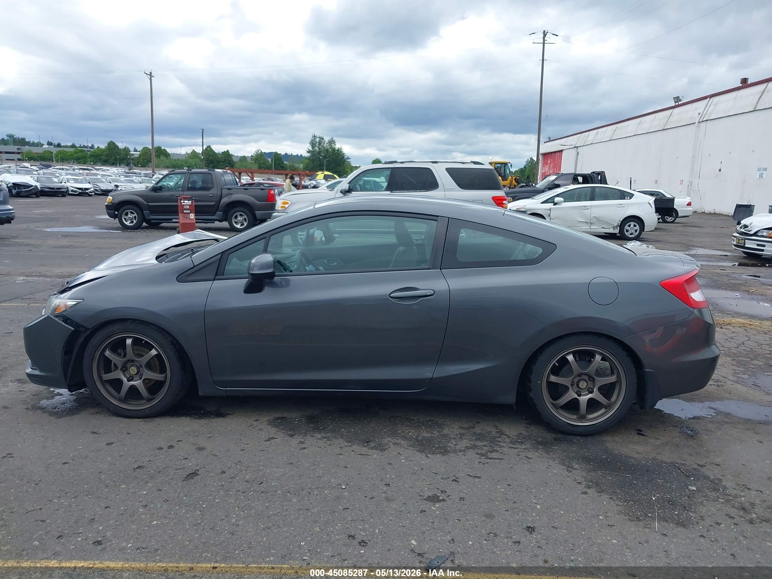 2013 Honda Civic Lx Gray vin: 2HGFG3B55DH513411