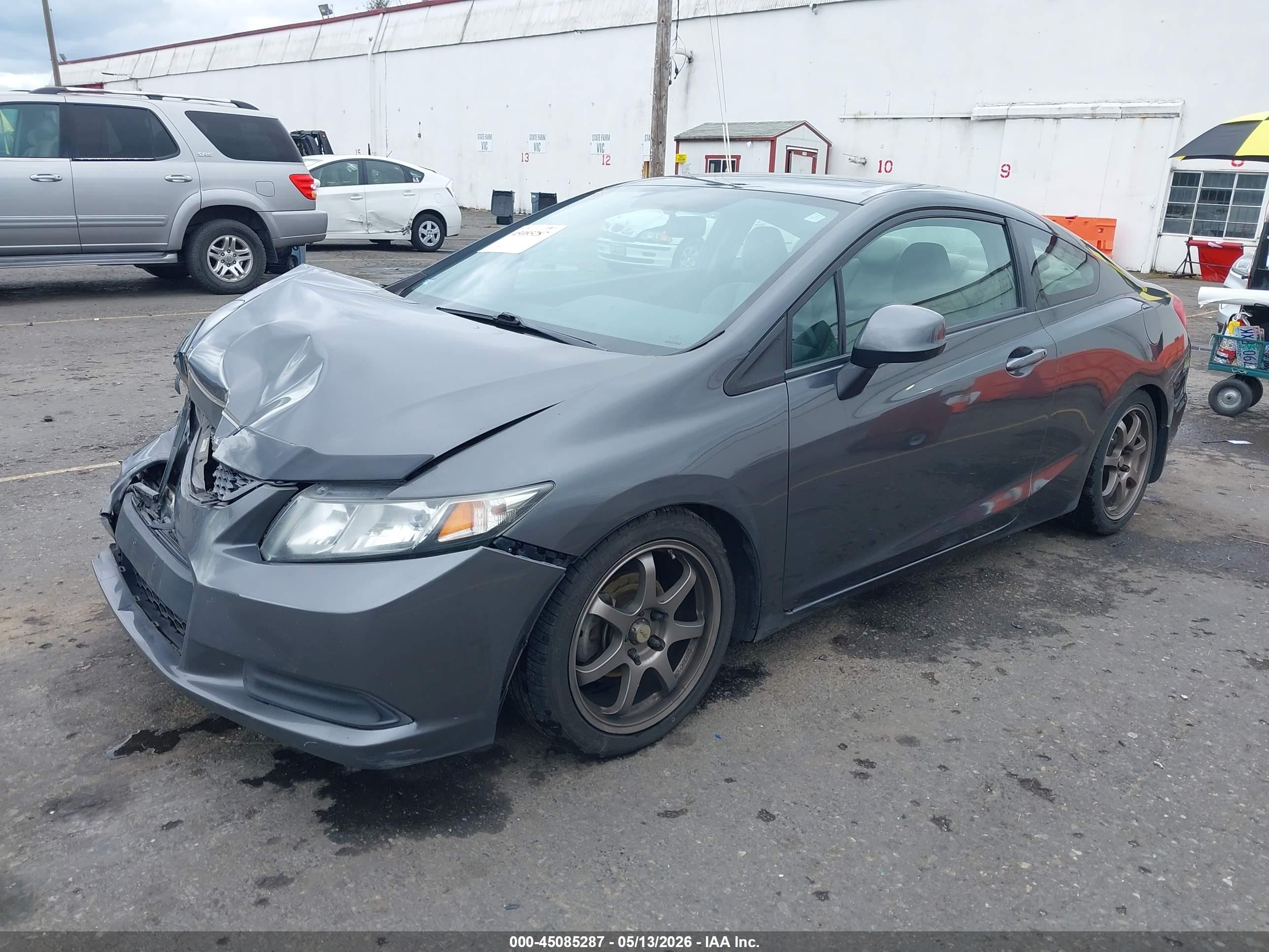2013 Honda Civic Lx Gray vin: 2HGFG3B55DH513411