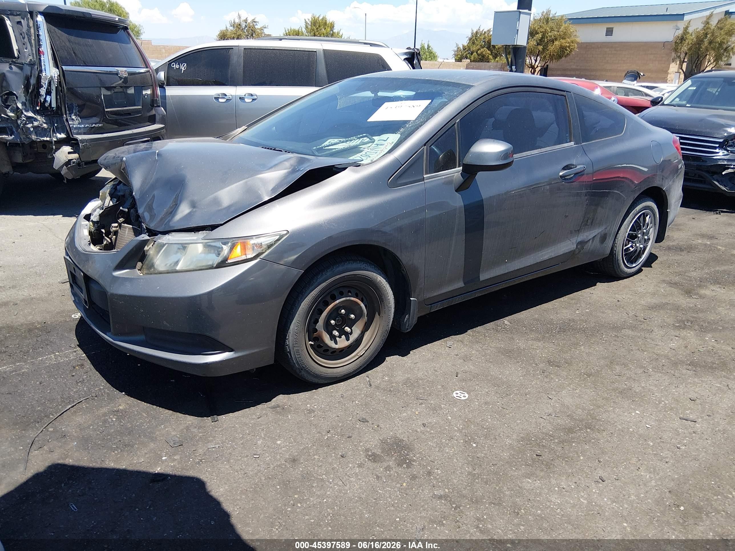 2013 Honda Civic Lx Gray vin: 2HGFG3B55DH514512