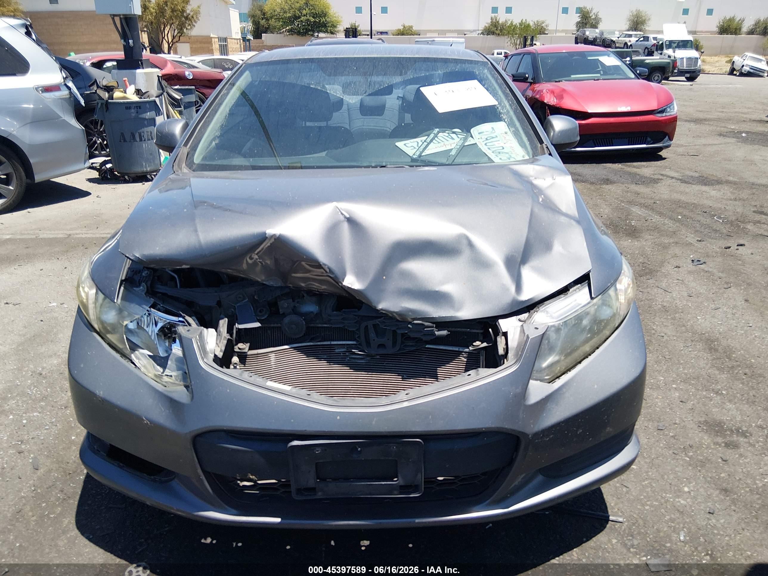 2013 Honda Civic Lx Gray vin: 2HGFG3B55DH514512