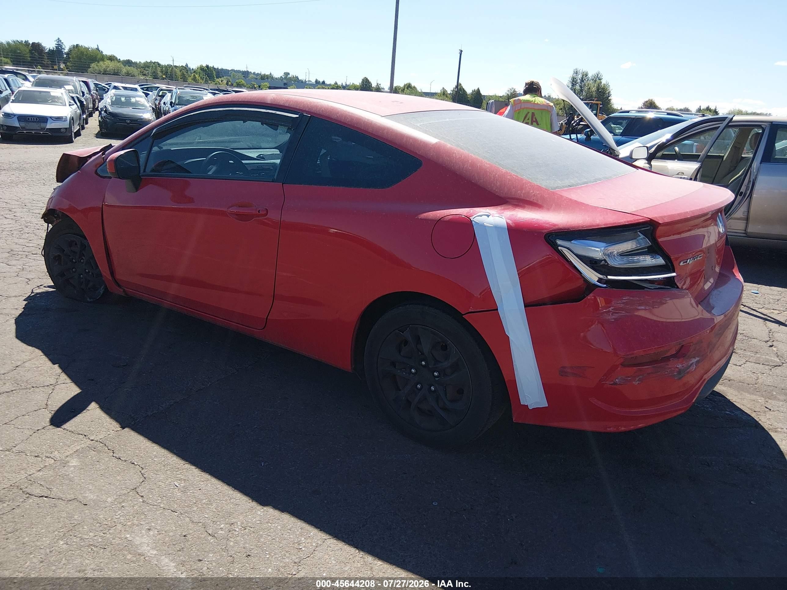 2015 Honda Civic Lx Red vin: 2HGFG3B55FH510429