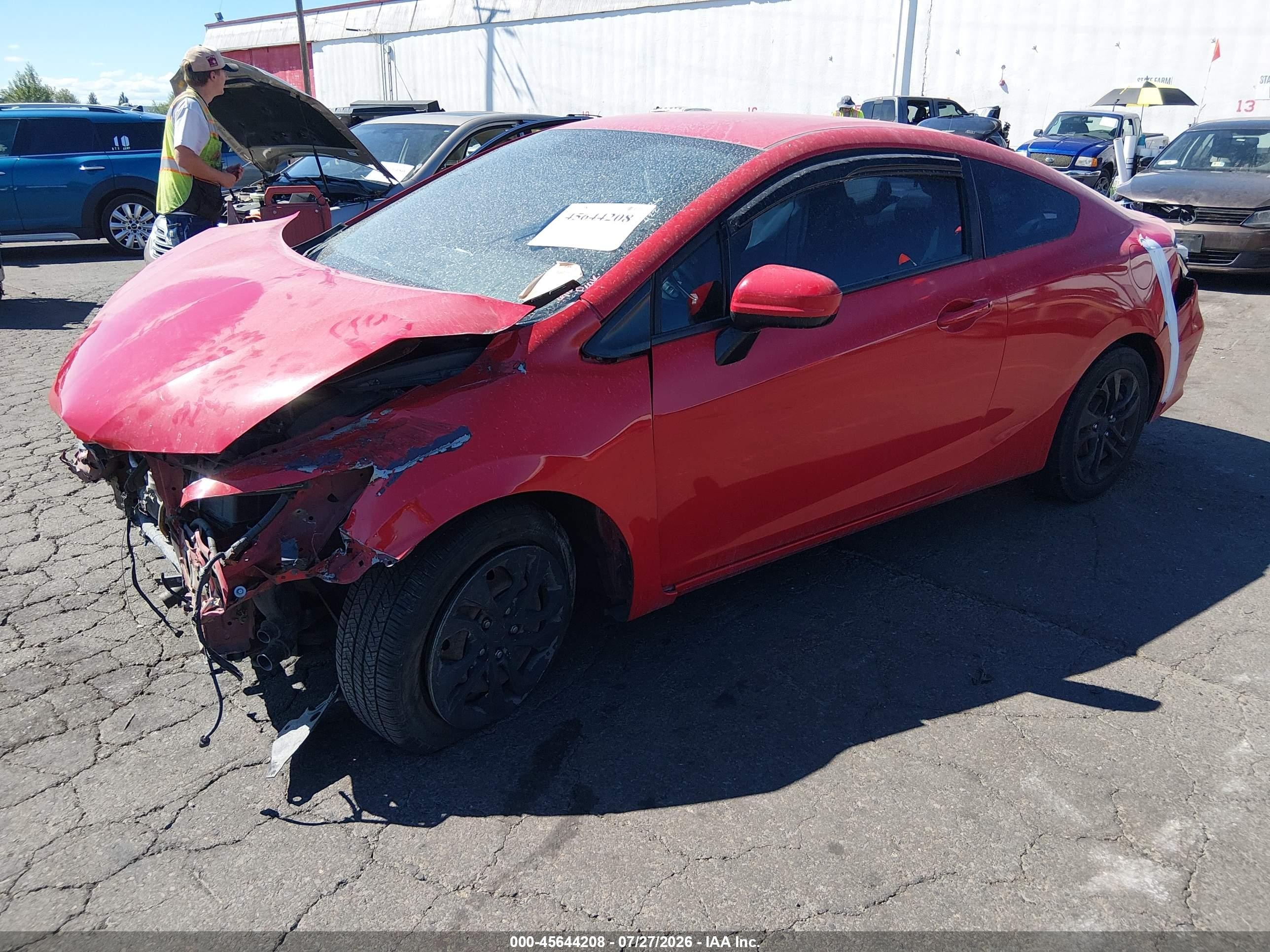 2015 Honda Civic Lx Red vin: 2HGFG3B55FH510429