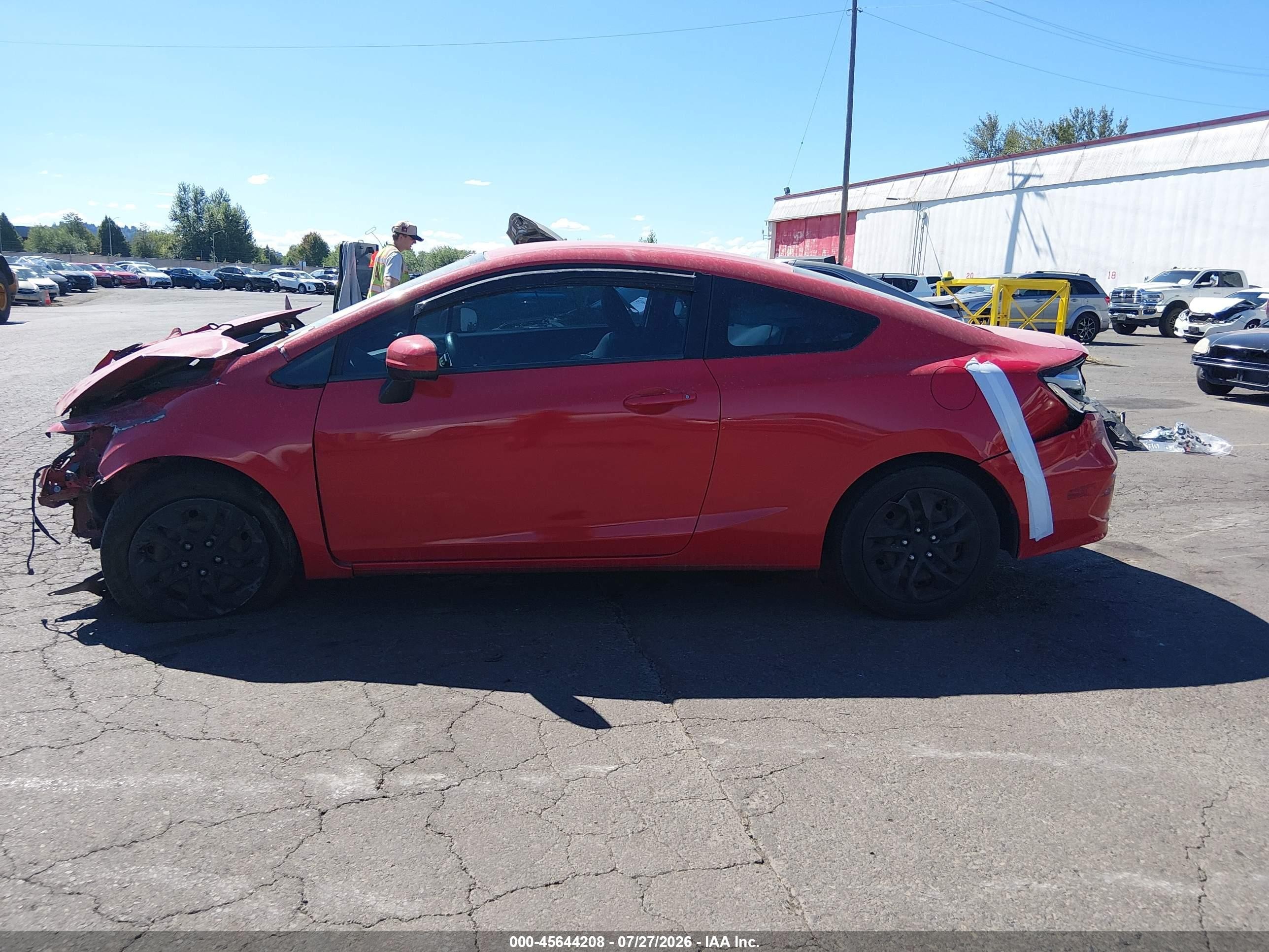 2015 Honda Civic Lx Red vin: 2HGFG3B55FH510429