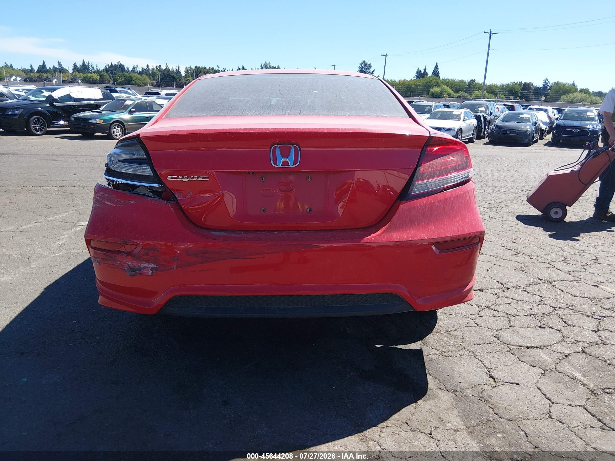 2015 Honda Civic Lx Red vin: 2HGFG3B55FH510429