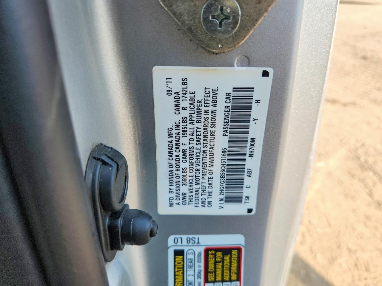 2012 Honda Civic Lx Silver vin: 2HGFG3B56CH511696
