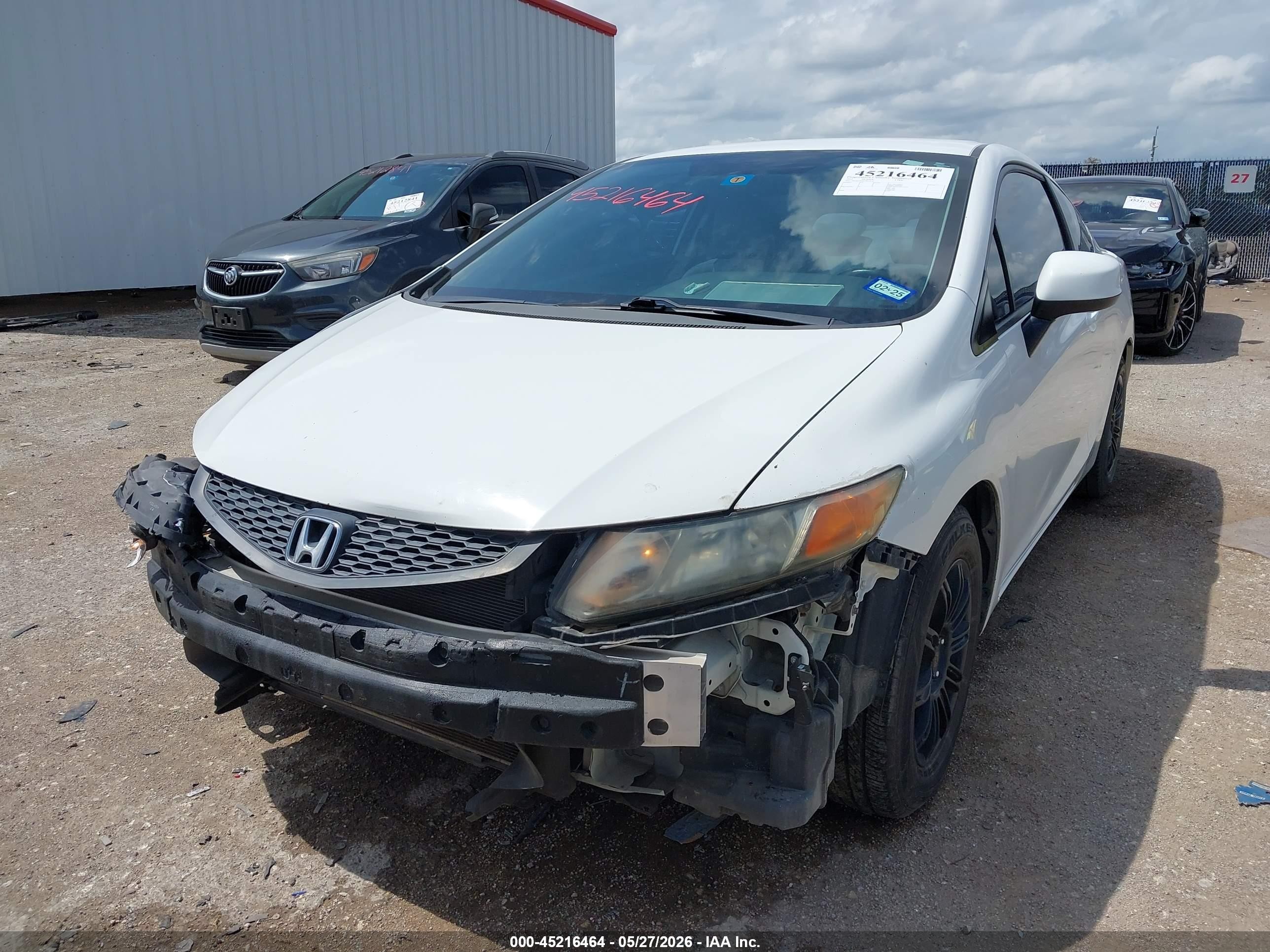 2012 Honda Civic Lx White vin: 2HGFG3B56CH524240
